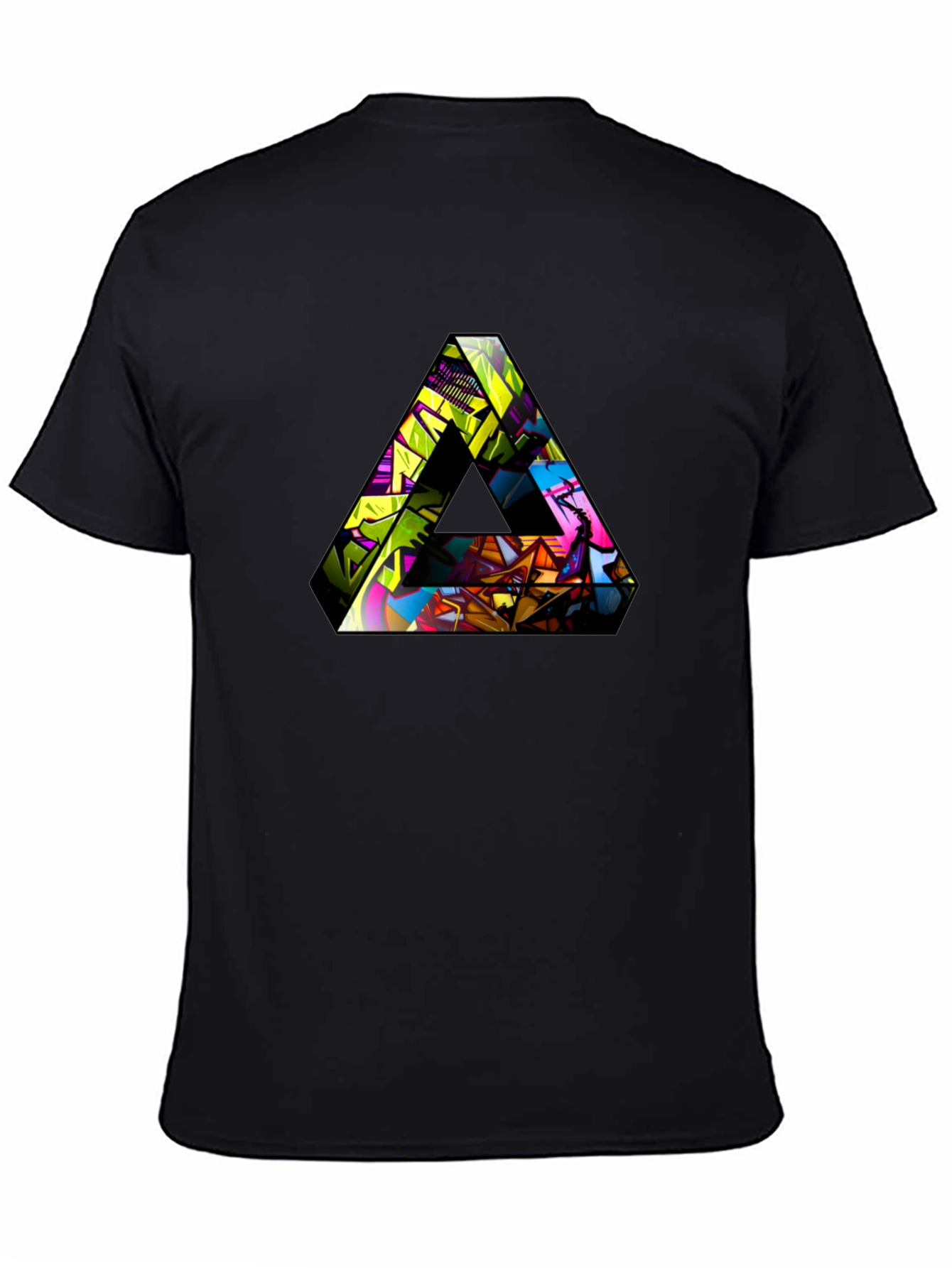 Abstract Triangle Graphic T-Shirt - Mens Black Tee