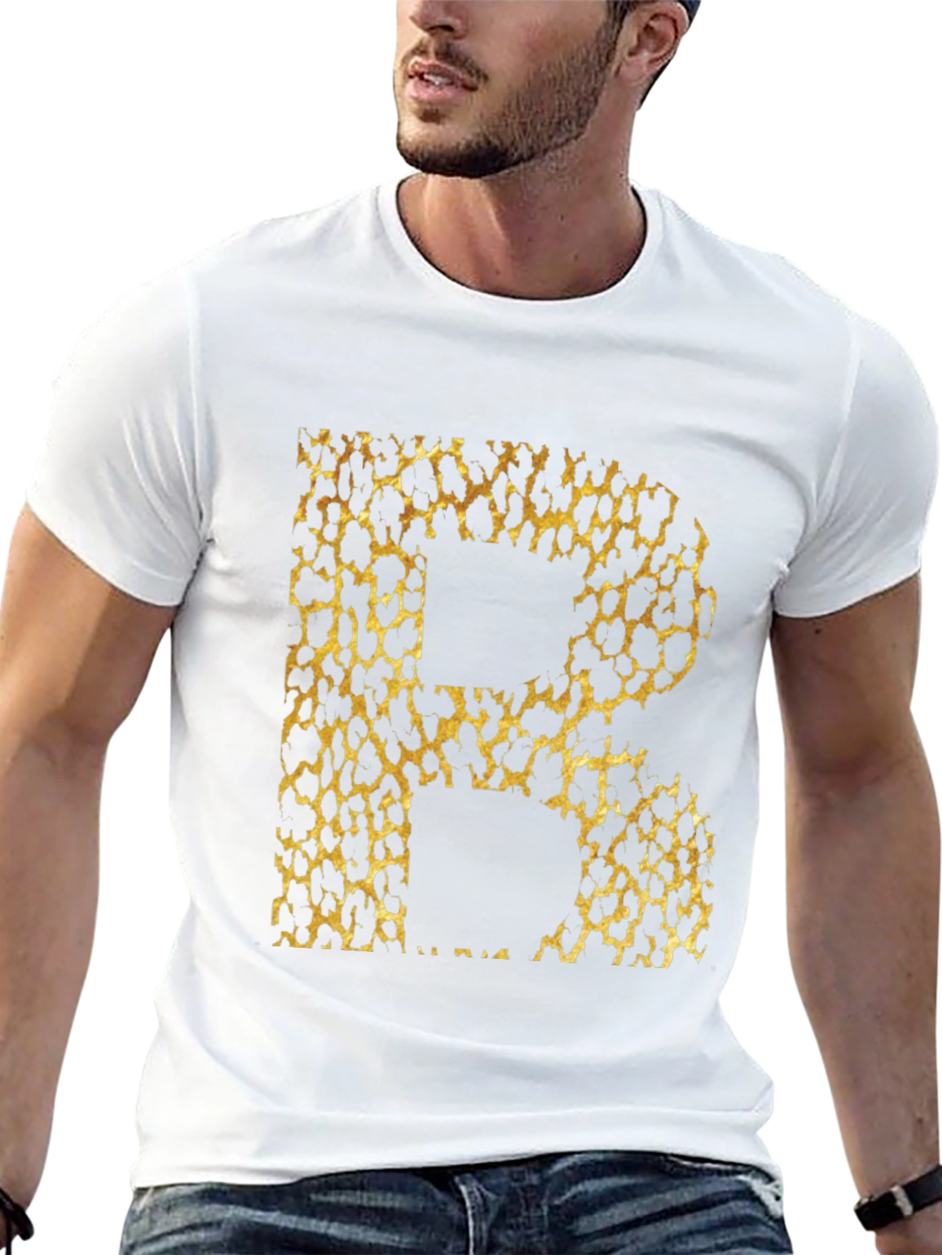 Leopard Print Initial B Graphic Tee
