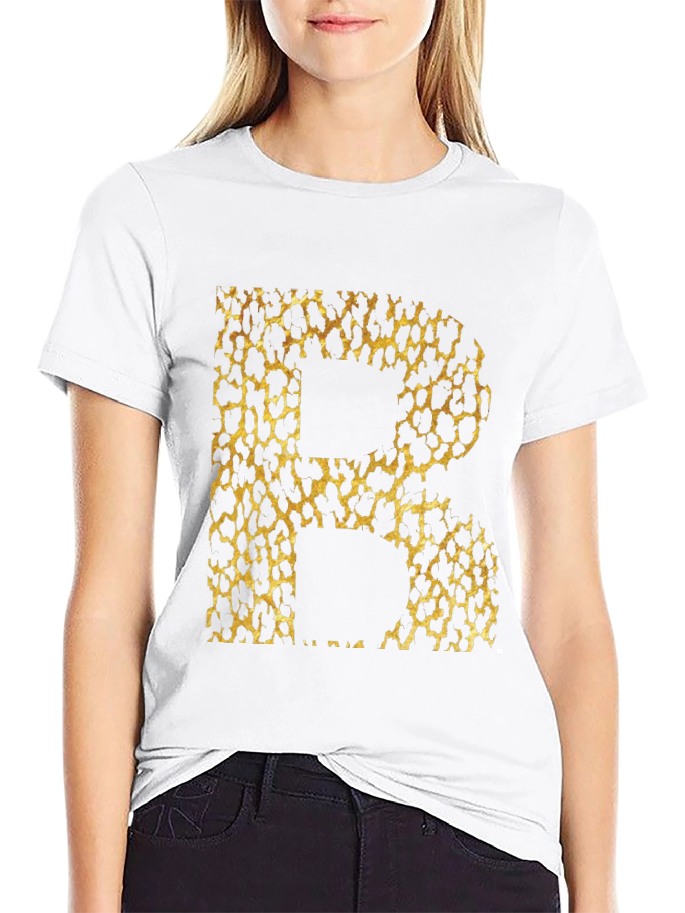 Leopard Print Initial B Graphic Tee