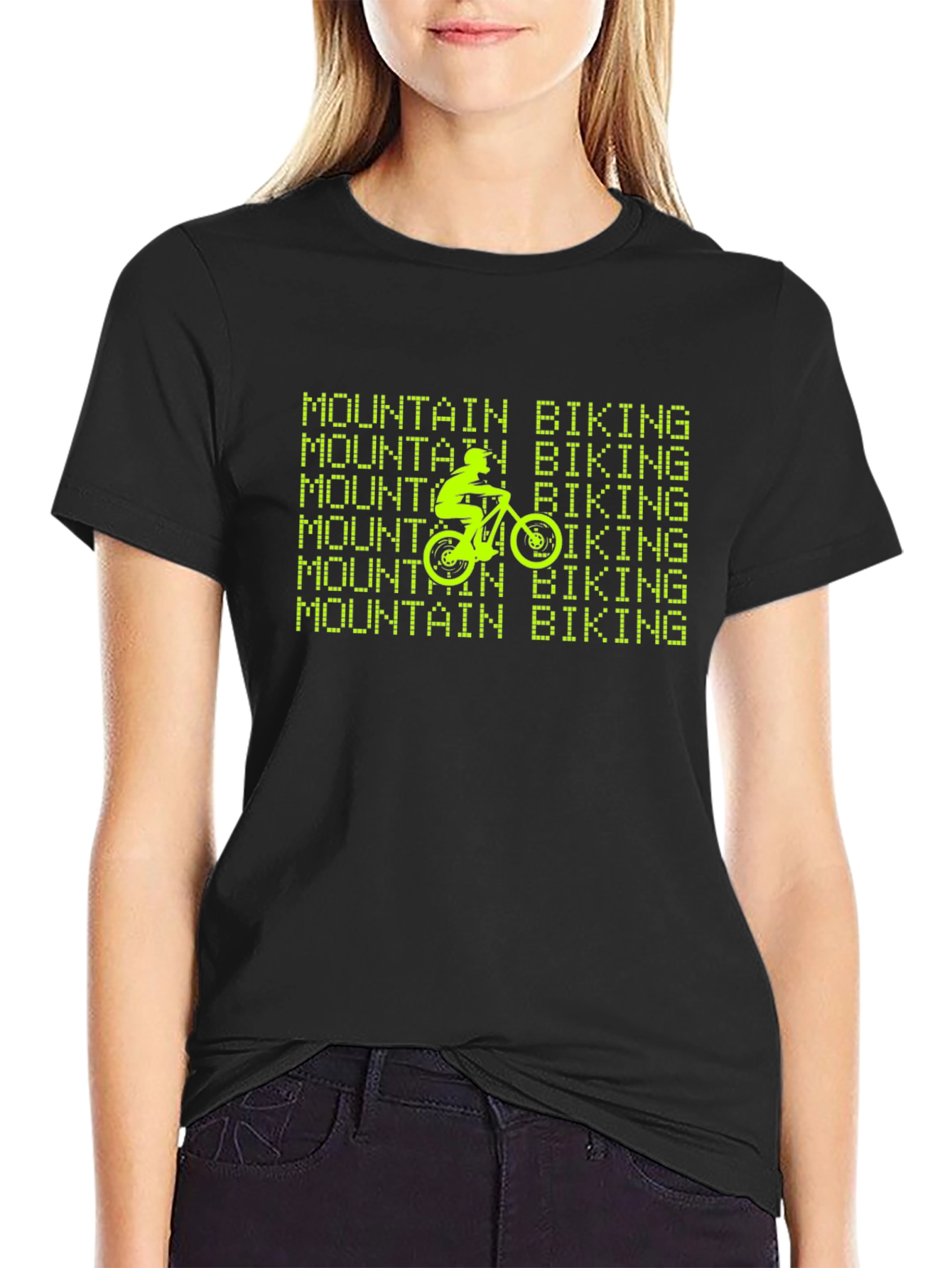 Mountain Biking Graphic Tee - Black