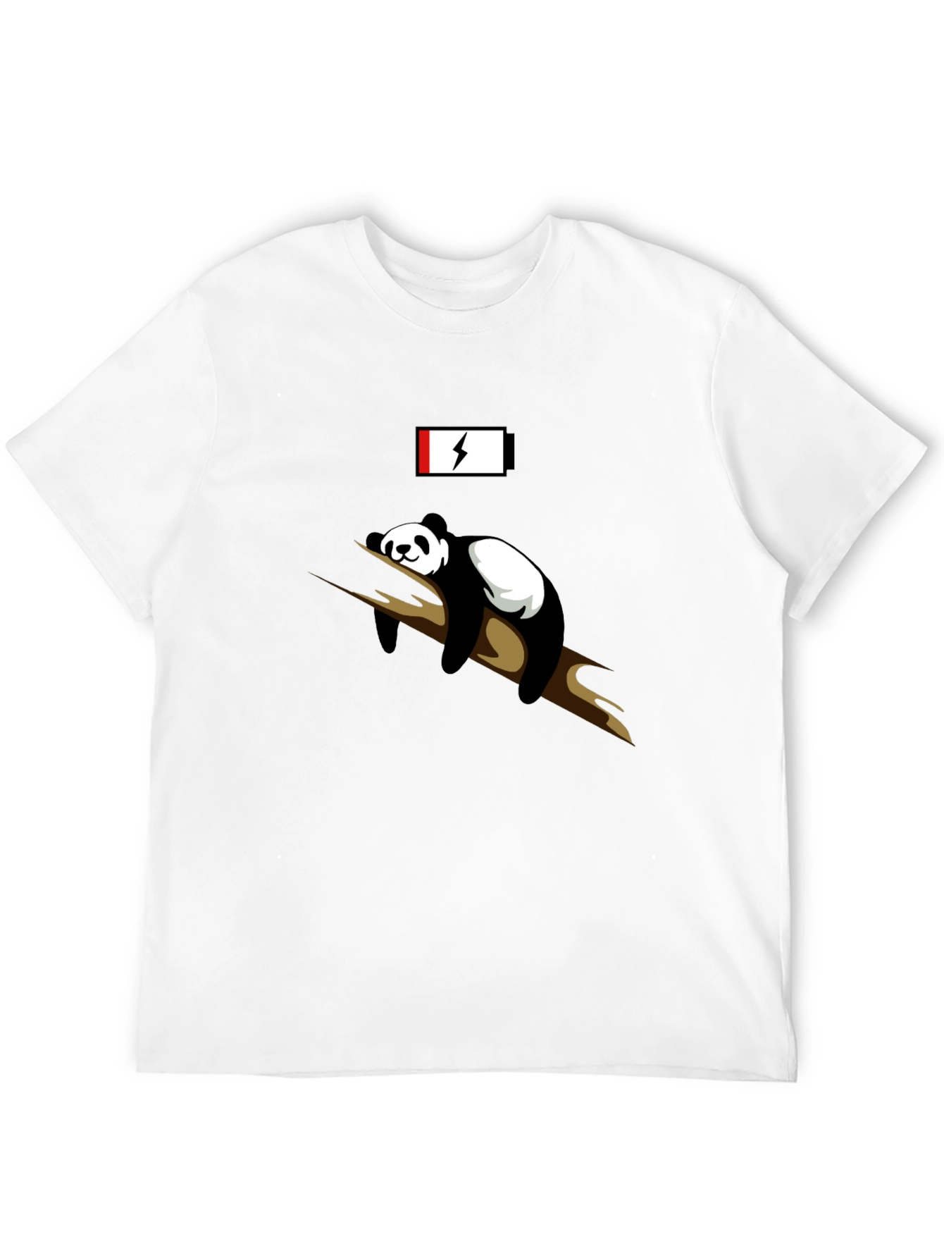 Lazy Panda Low Battery Black T-Shirt