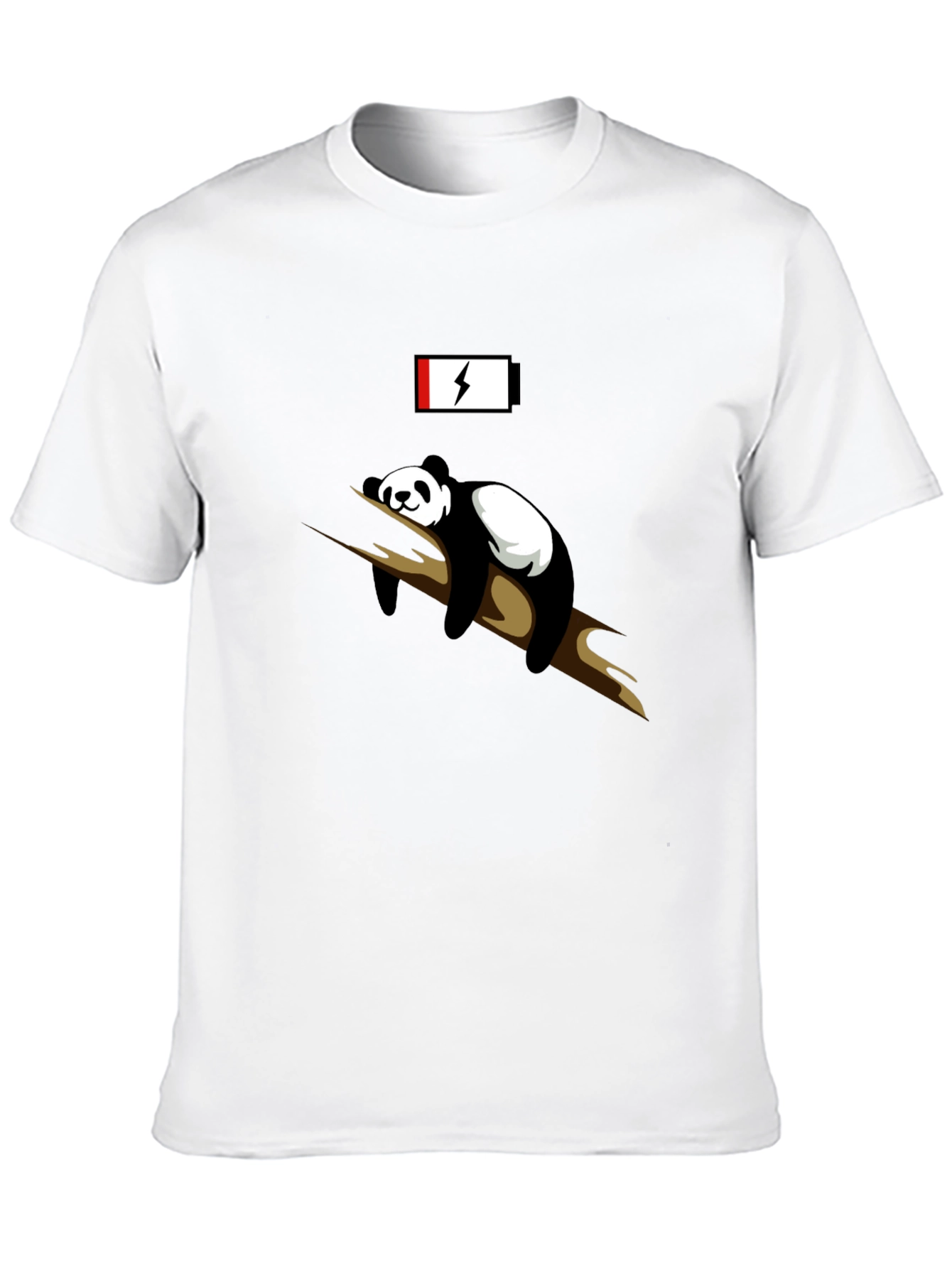 Lazy Panda Low Battery Black T-Shirt