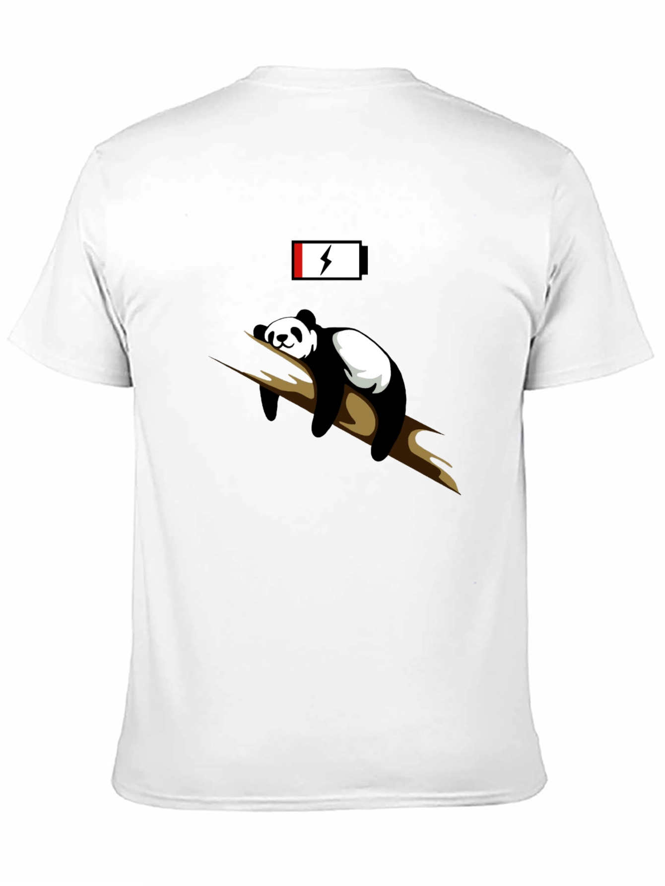 Lazy Panda Low Battery Black T-Shirt