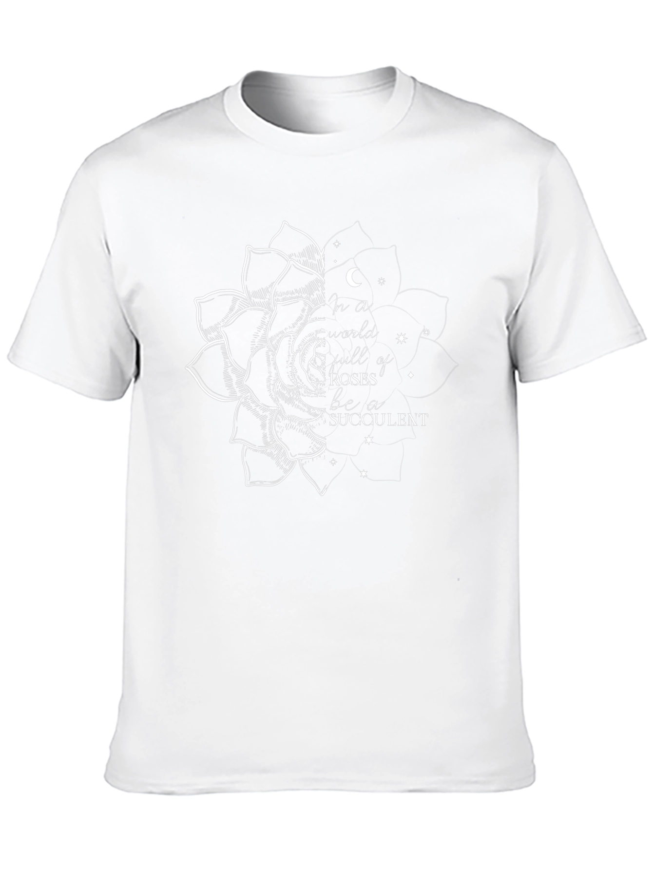 Unique Succulent Graphic Tee - Black