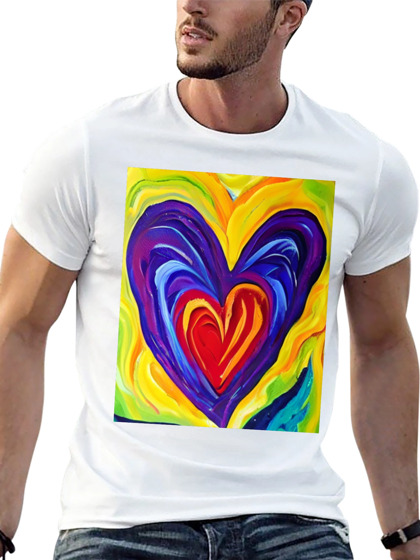Colorful Heart Graphic T-Shirt