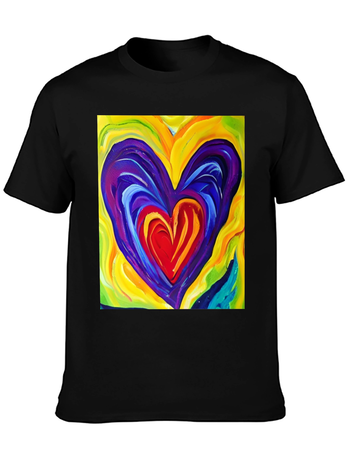 Colorful Heart Graphic T-Shirt