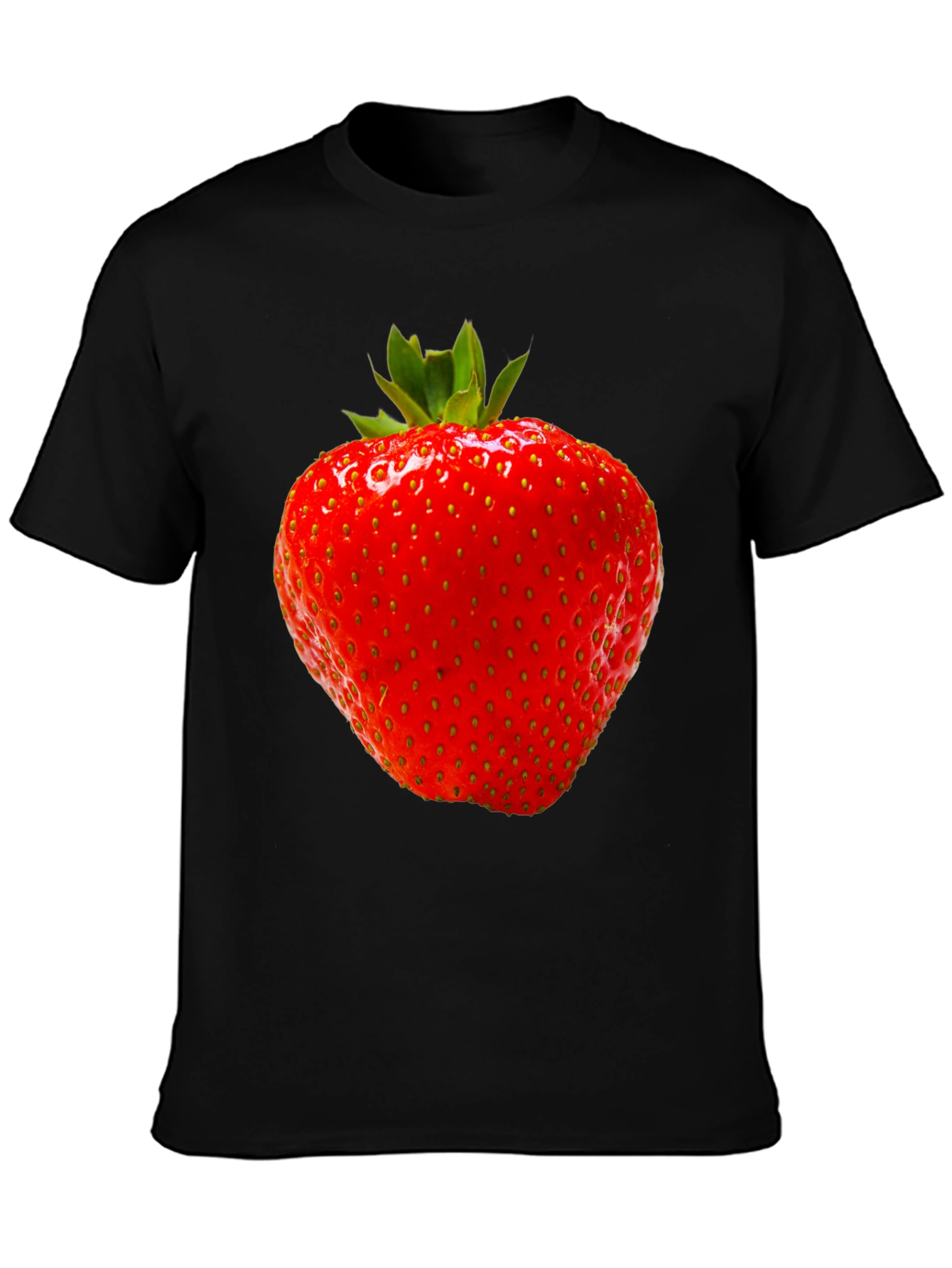 Strawberry Graphic Black T-Shirt