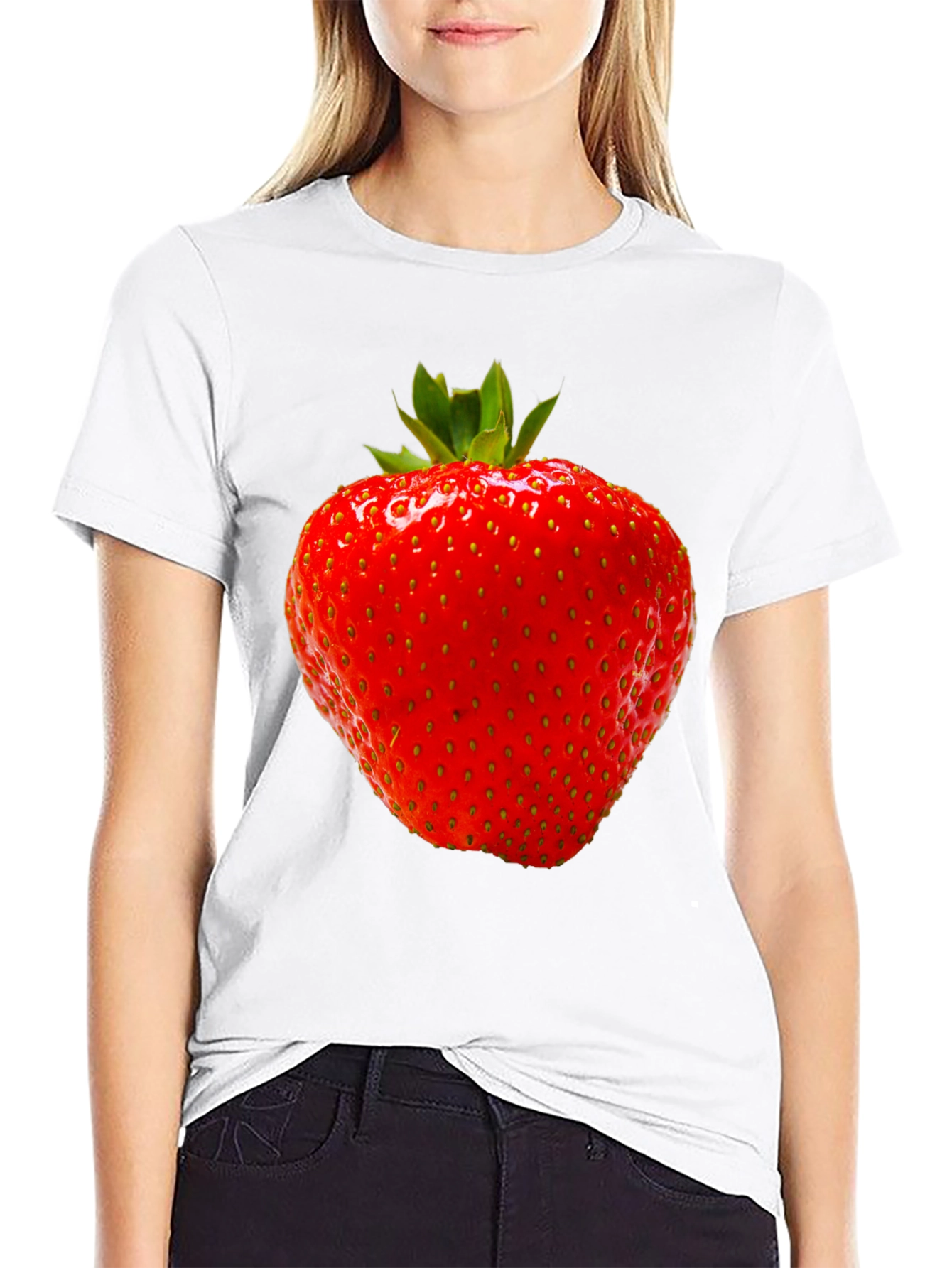 Strawberry Graphic Black T-Shirt