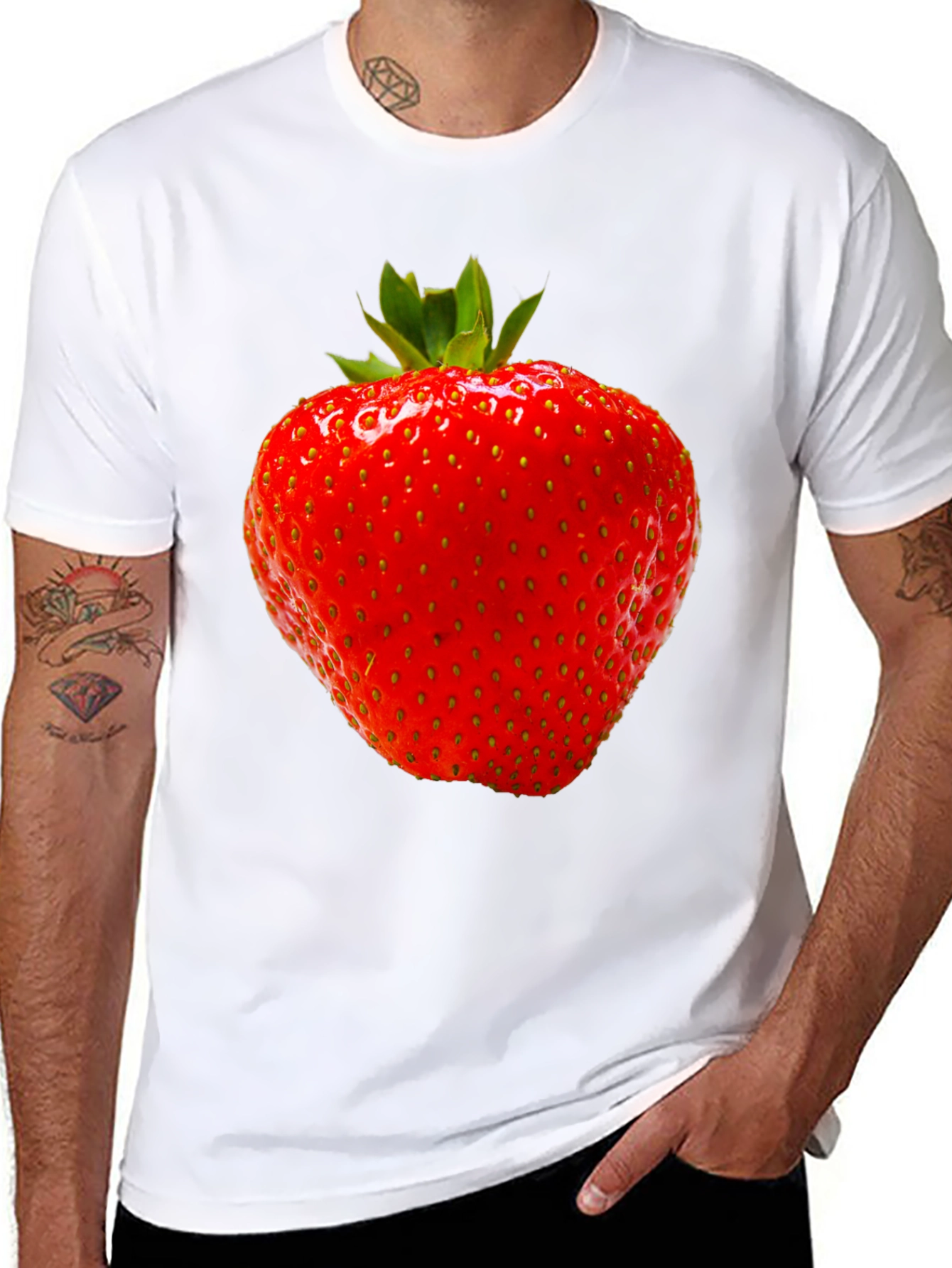 Strawberry Graphic Black T-Shirt