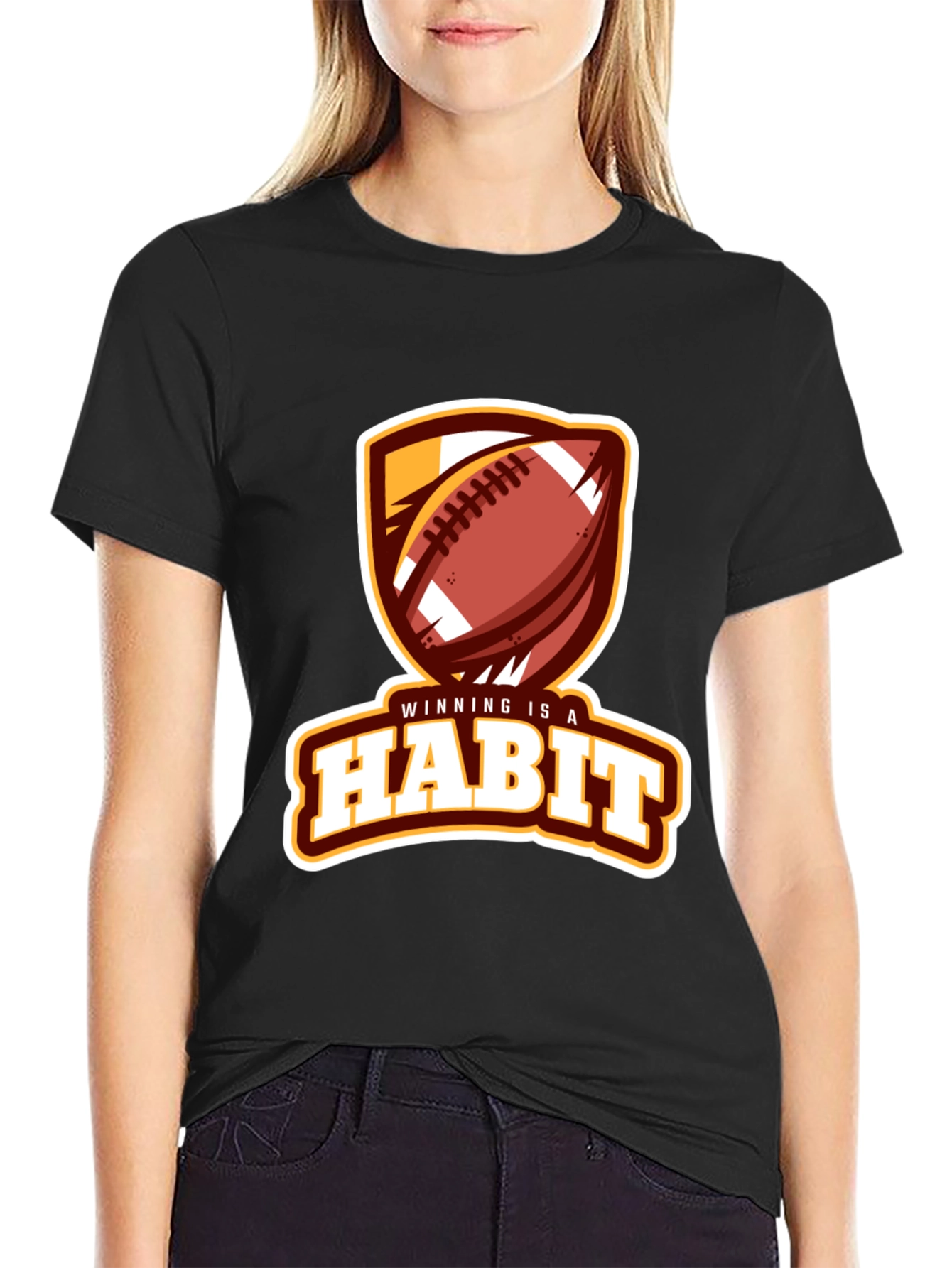 Winning is a Habit Football Graphic Tee
