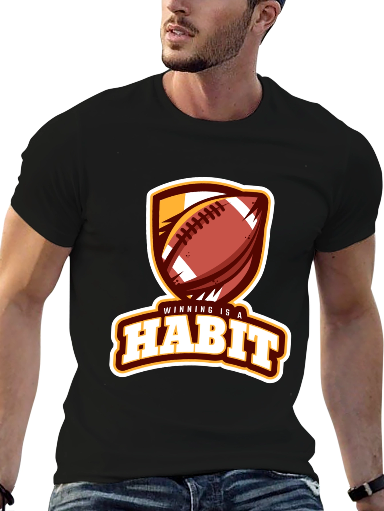 Winning is a Habit Football Graphic Tee