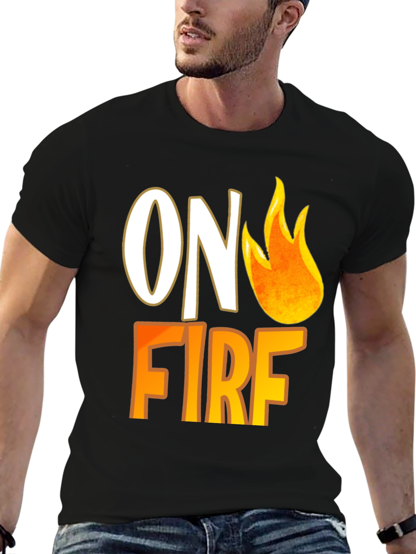 On Fire Graphic Tee - Trendy Casual T-Shirt
