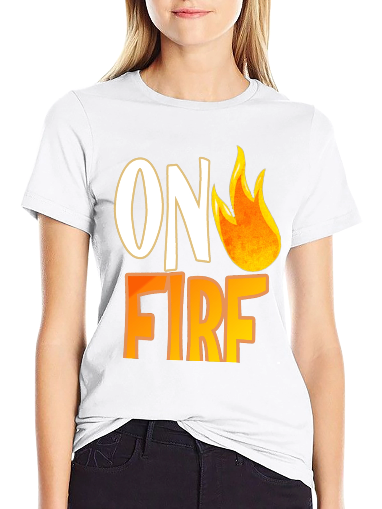 On Fire Graphic Tee - Trendy Casual T-Shirt