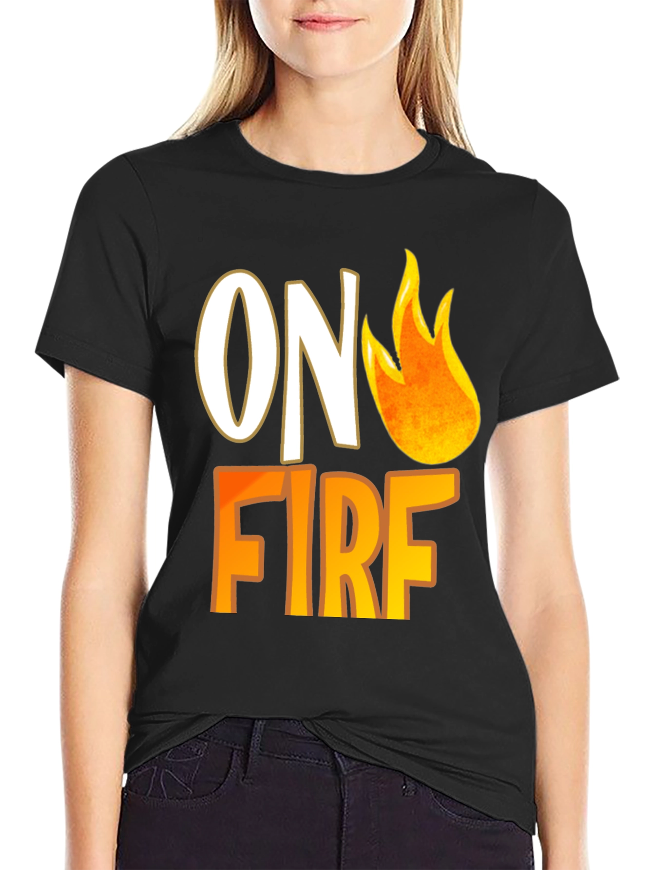 On Fire Graphic Tee - Trendy Casual T-Shirt