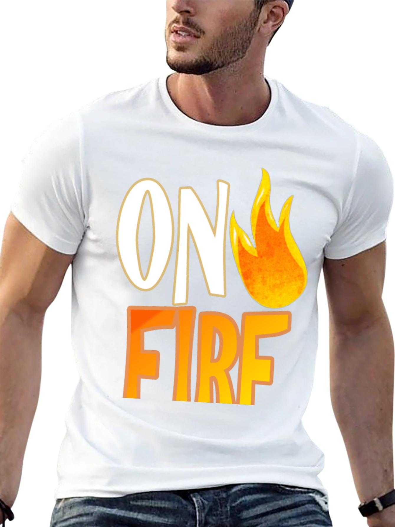 On Fire Graphic Tee - Trendy Casual T-Shirt