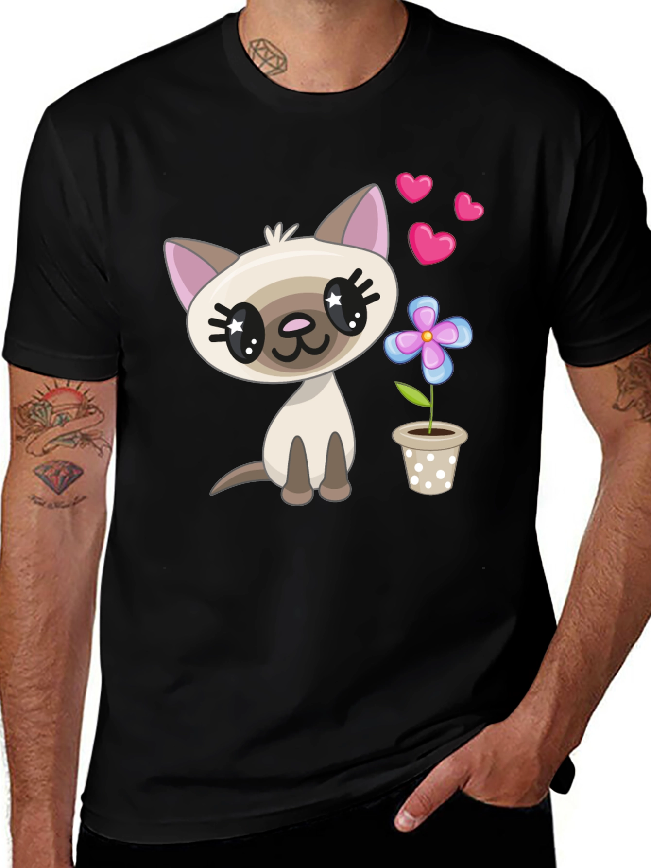 Cute Cartoon Cat T-Shirt - Stylish Graphic Tee