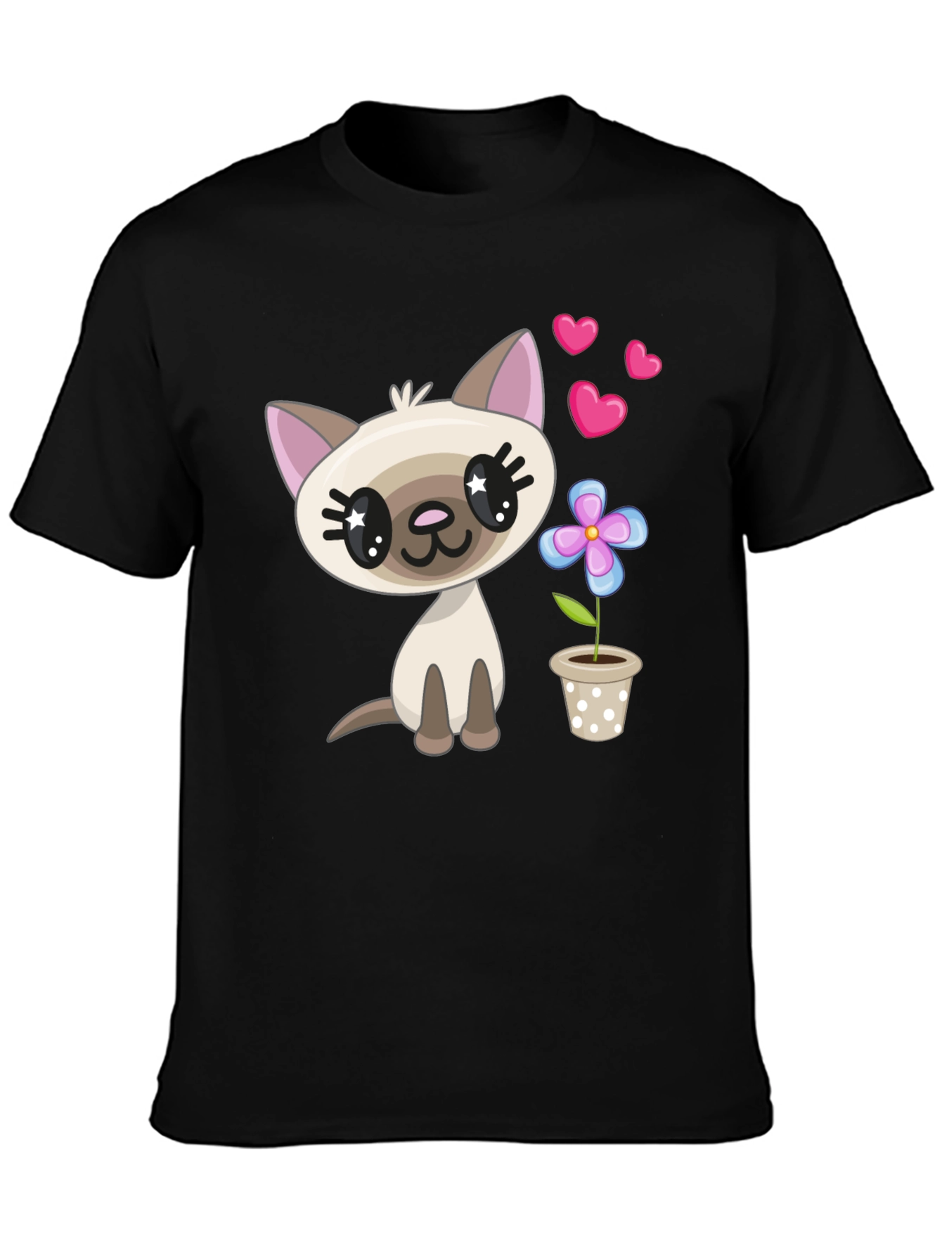 Cute Cartoon Cat T-Shirt - Stylish Graphic Tee
