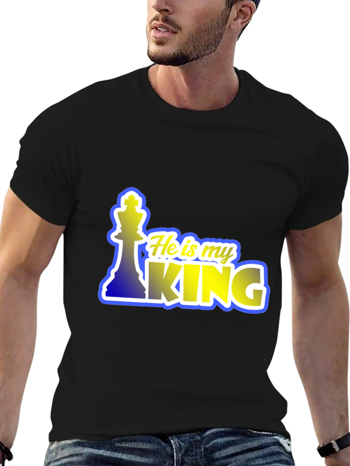 He is my King Chess Piece Graphic T-Shirt