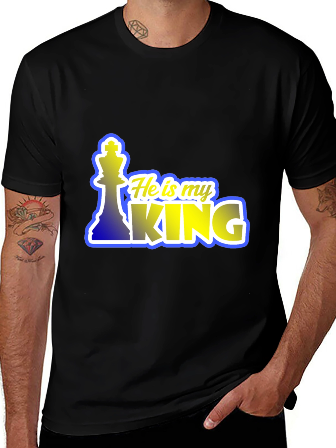 He is my King Chess Piece Graphic T-Shirt