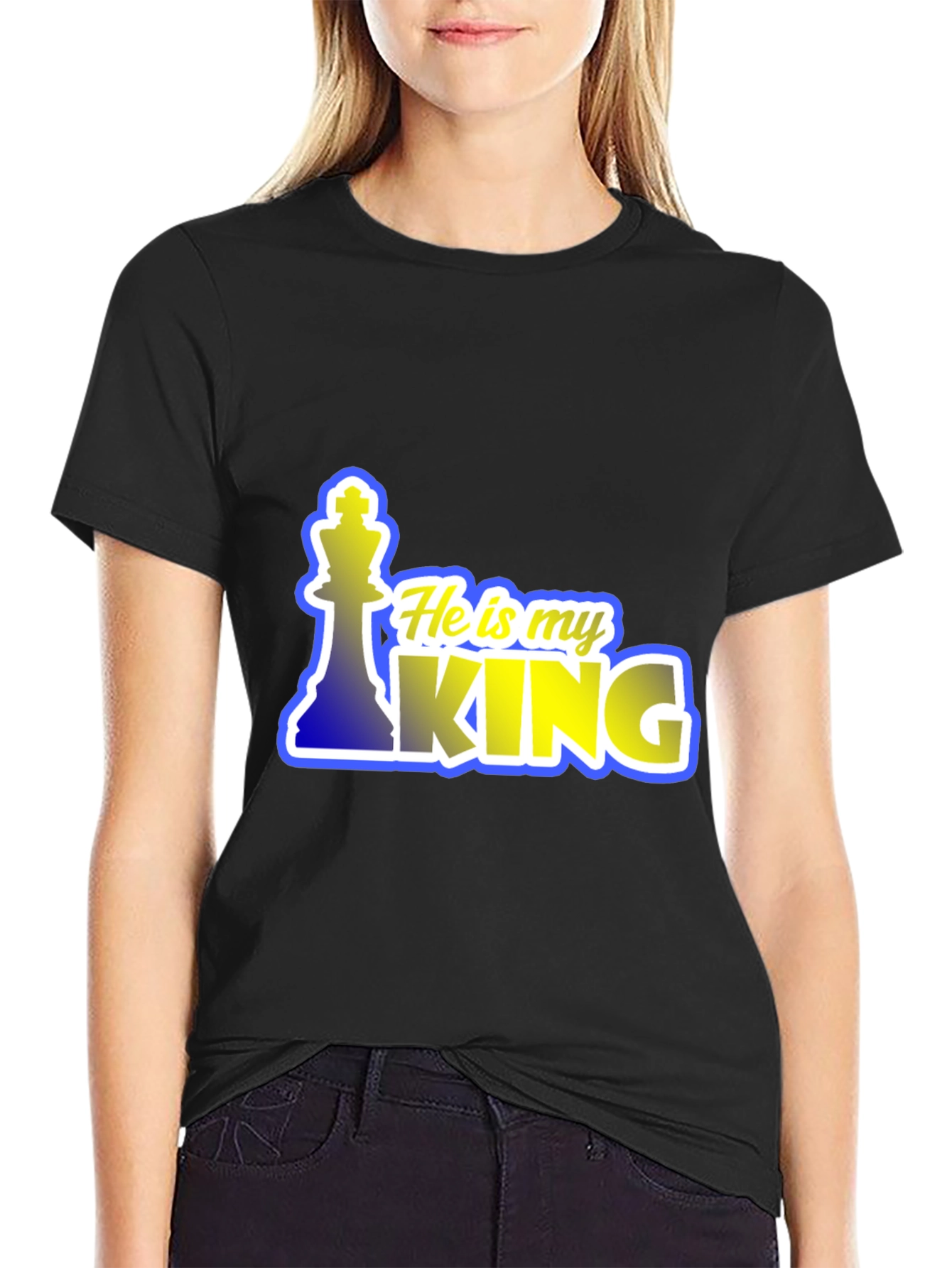 He is my King Chess Piece Graphic T-Shirt