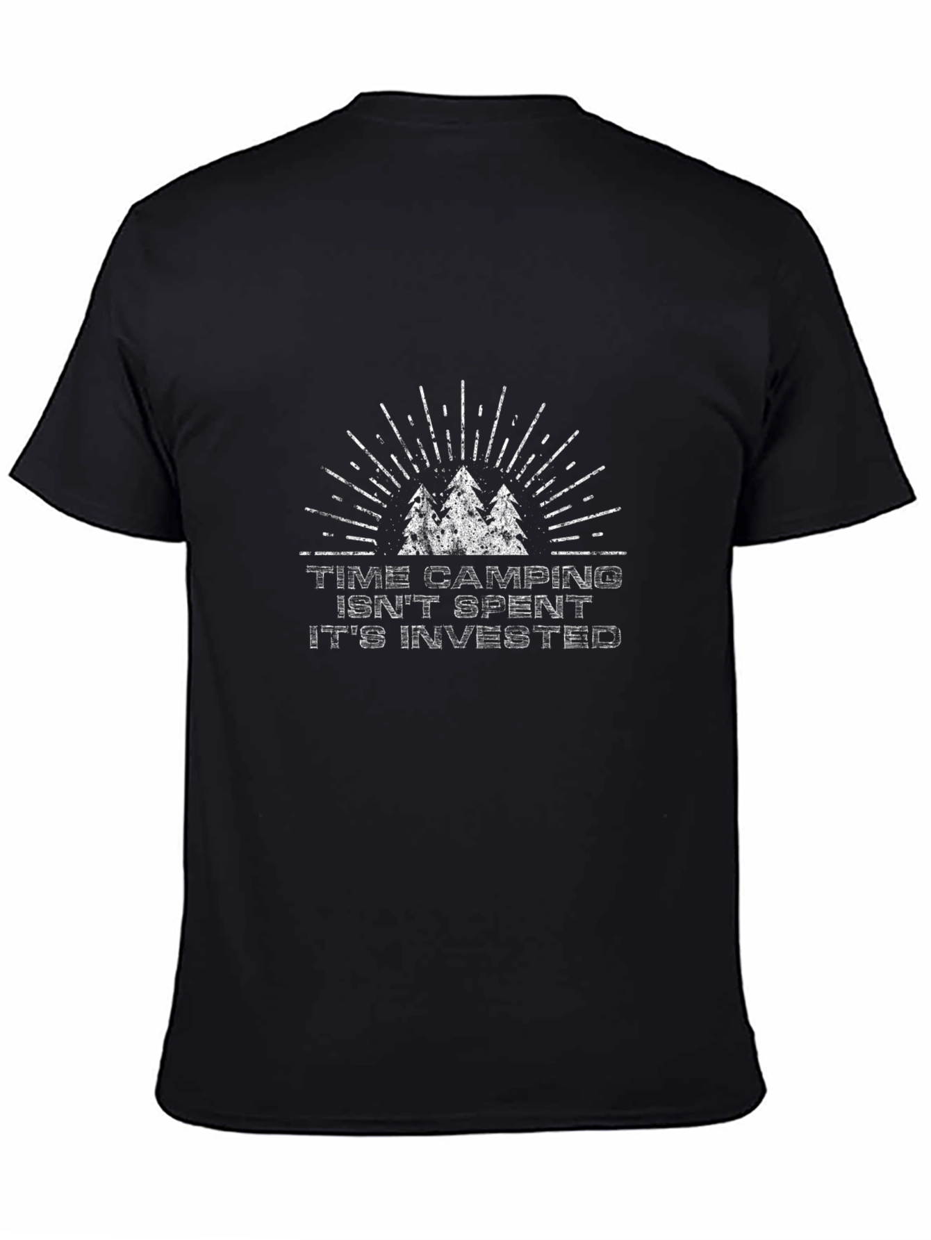 Time Camping Invested Black Graphic Tee
