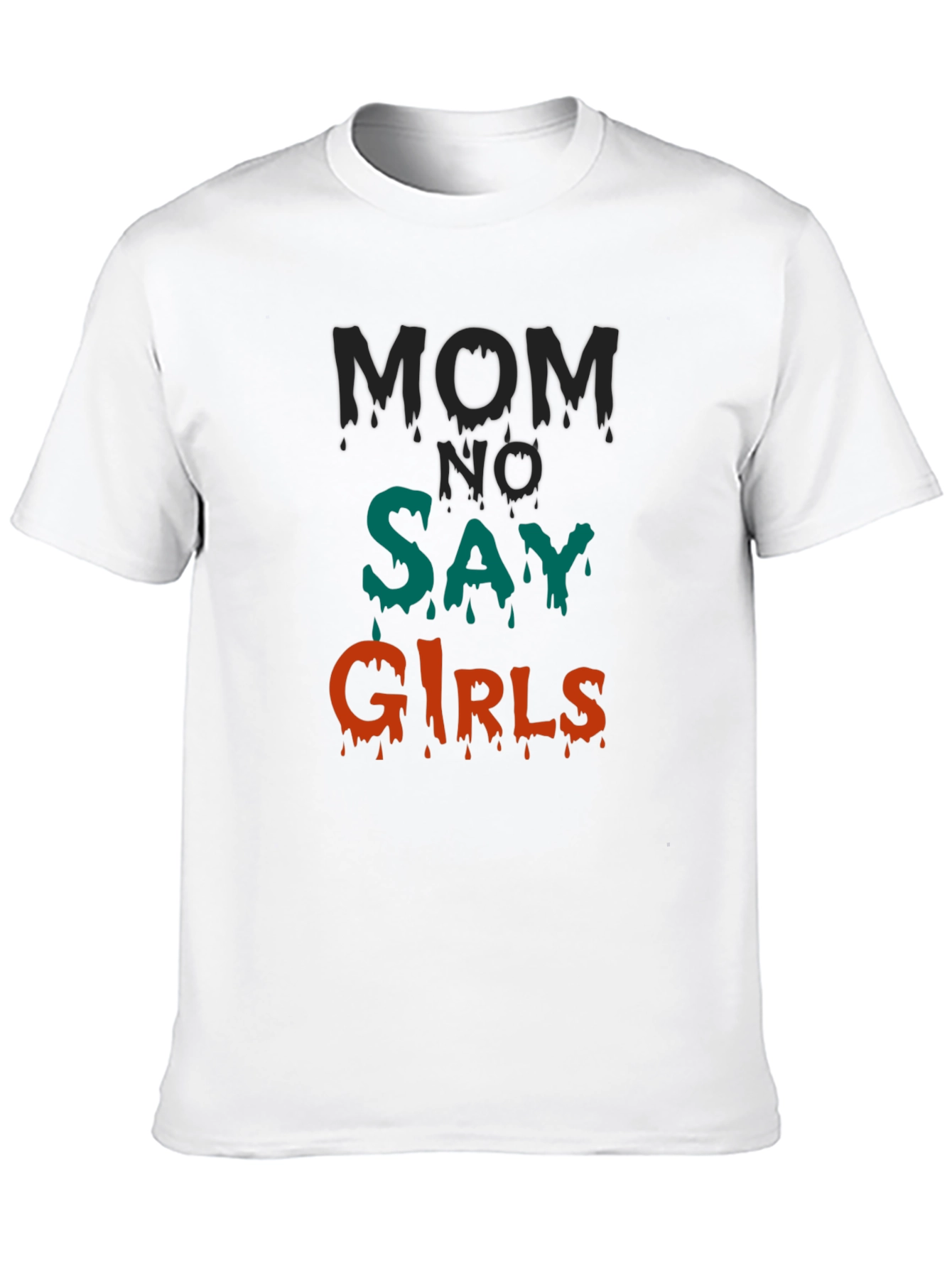 Mom No Say Girls Graphic T-Shirt - Black