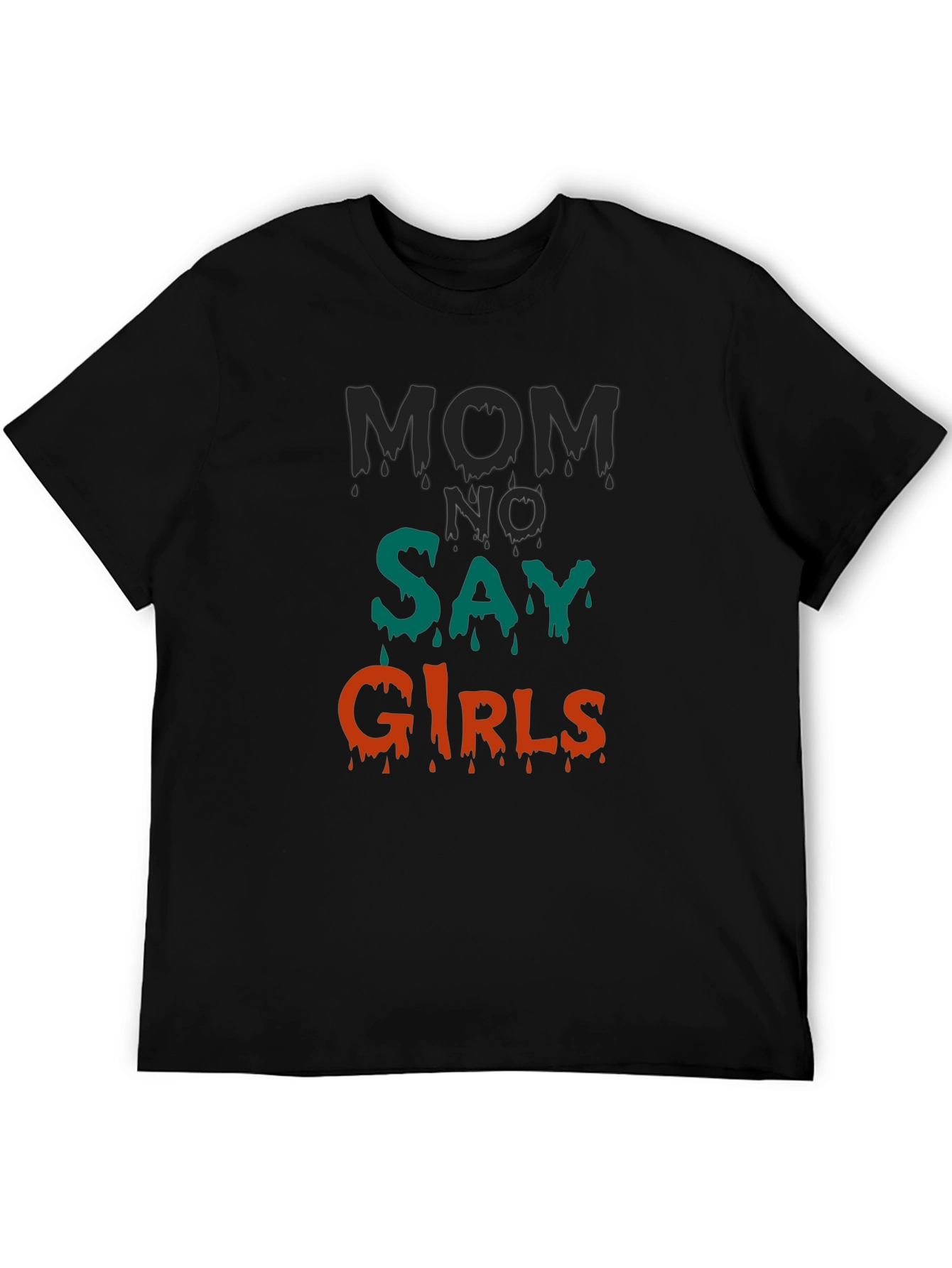 Mom No Say Girls Graphic T-Shirt - Black