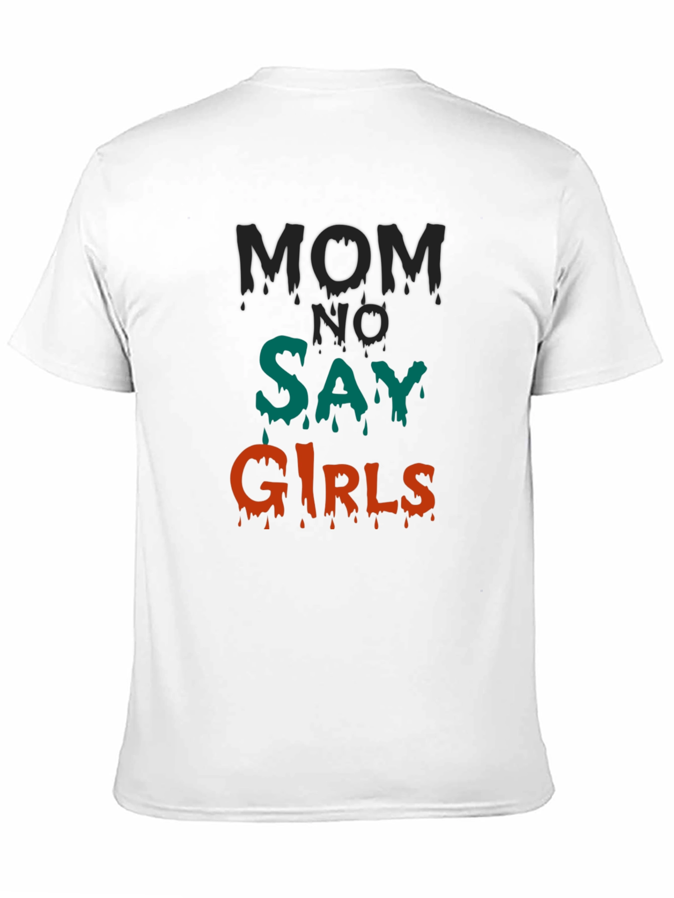 Mom No Say Girls Graphic T-Shirt - Black