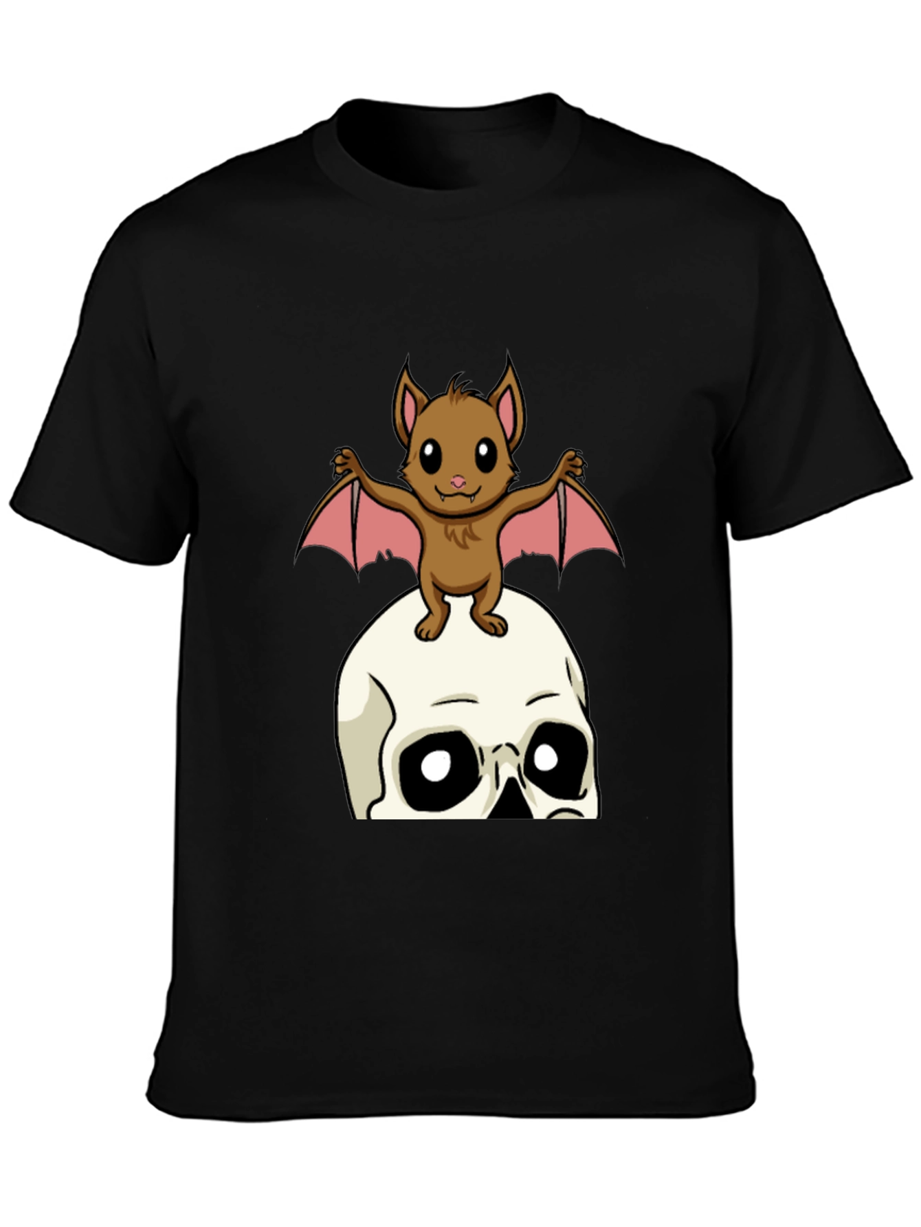 Skull and Bat Graphic T-Shirt