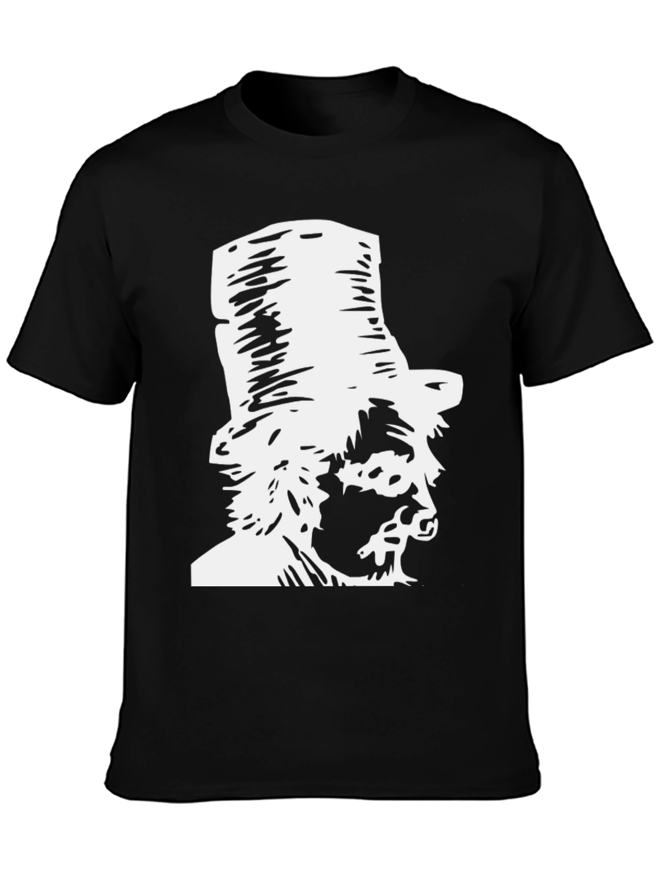 Gentleman Graphic T-Shirt Black Cotton Top Hat Design