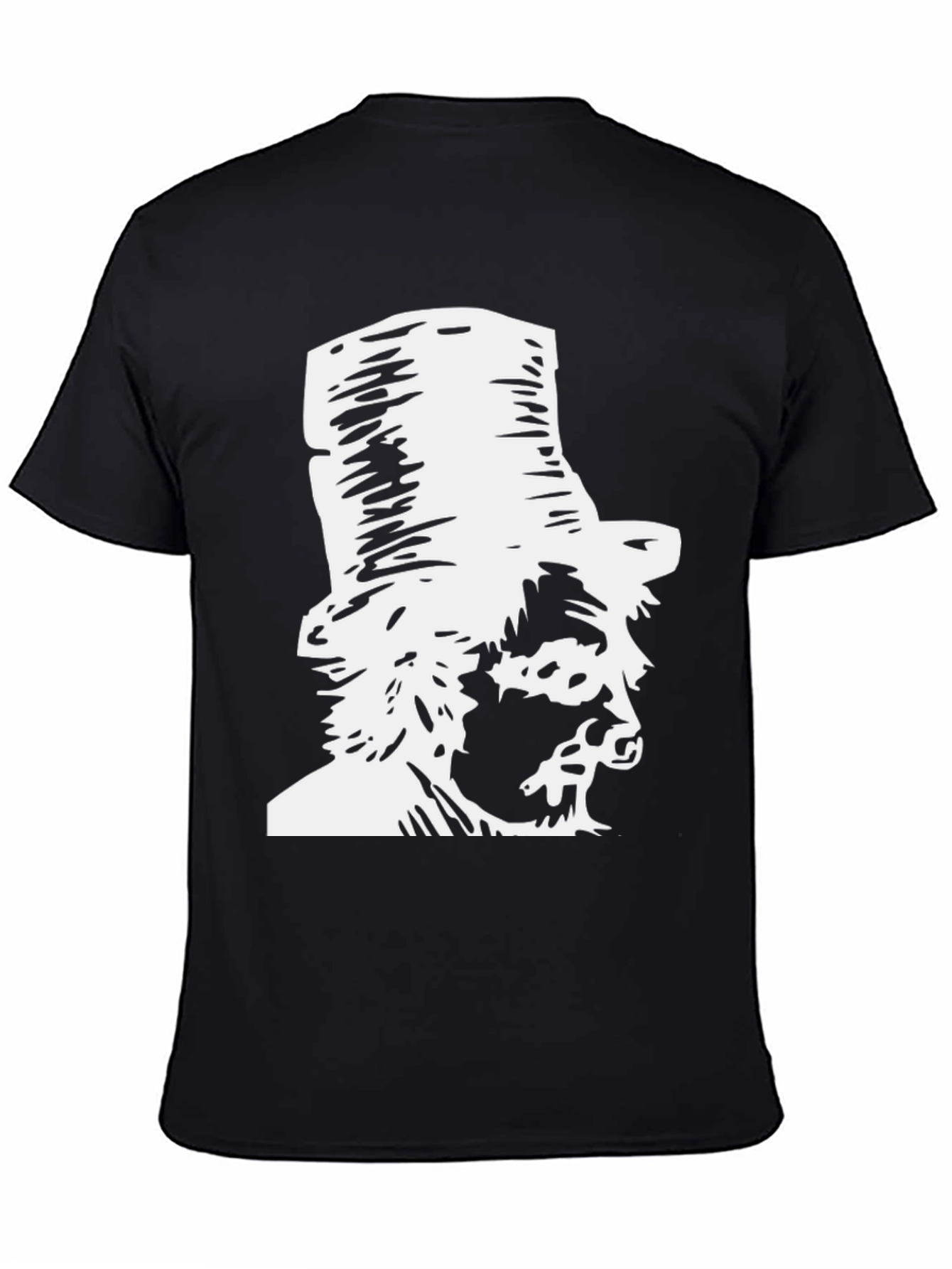 Gentleman Graphic T-Shirt Black Cotton Top Hat Design