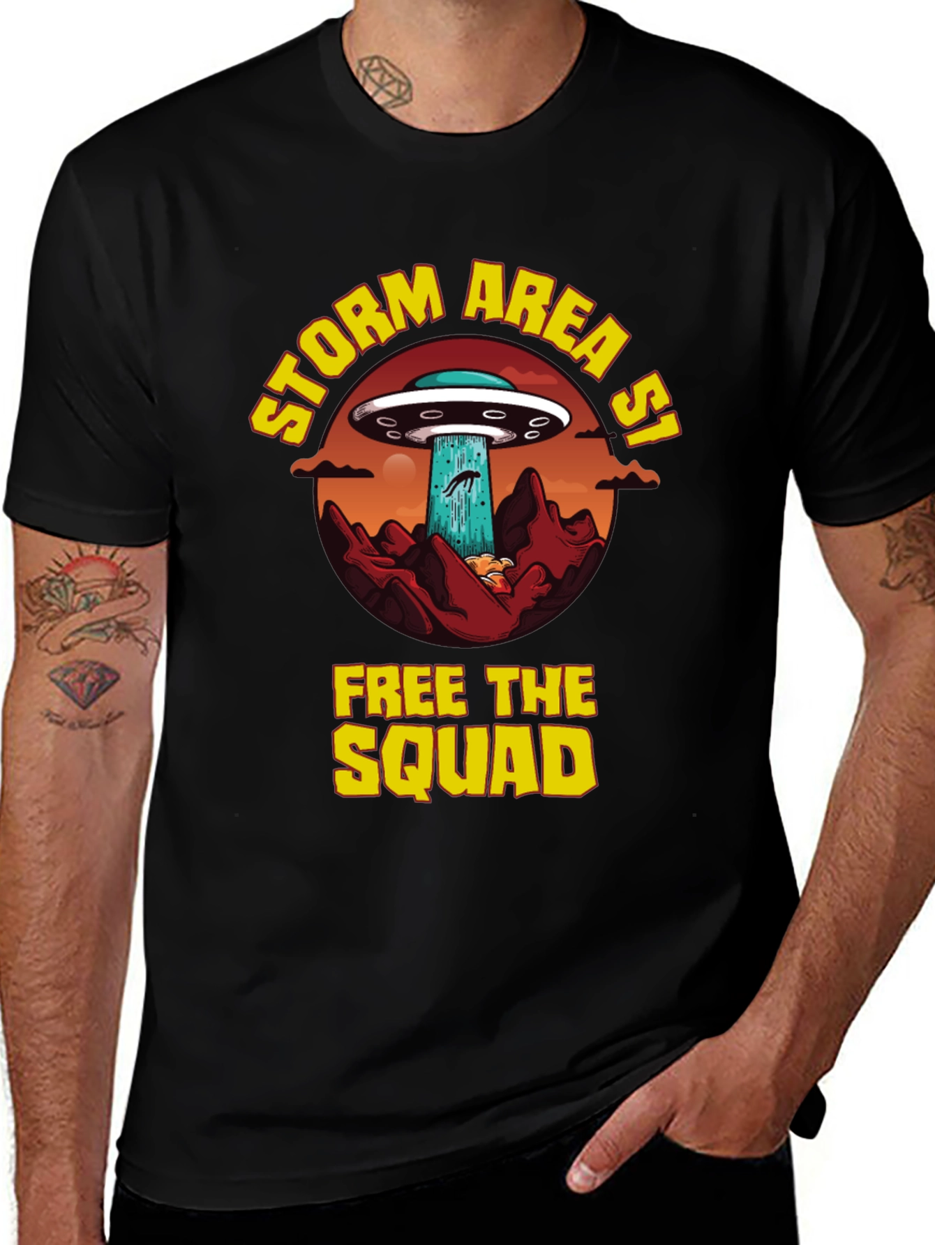 Storm Area 51 Alien UFO Graphic T-Shirt