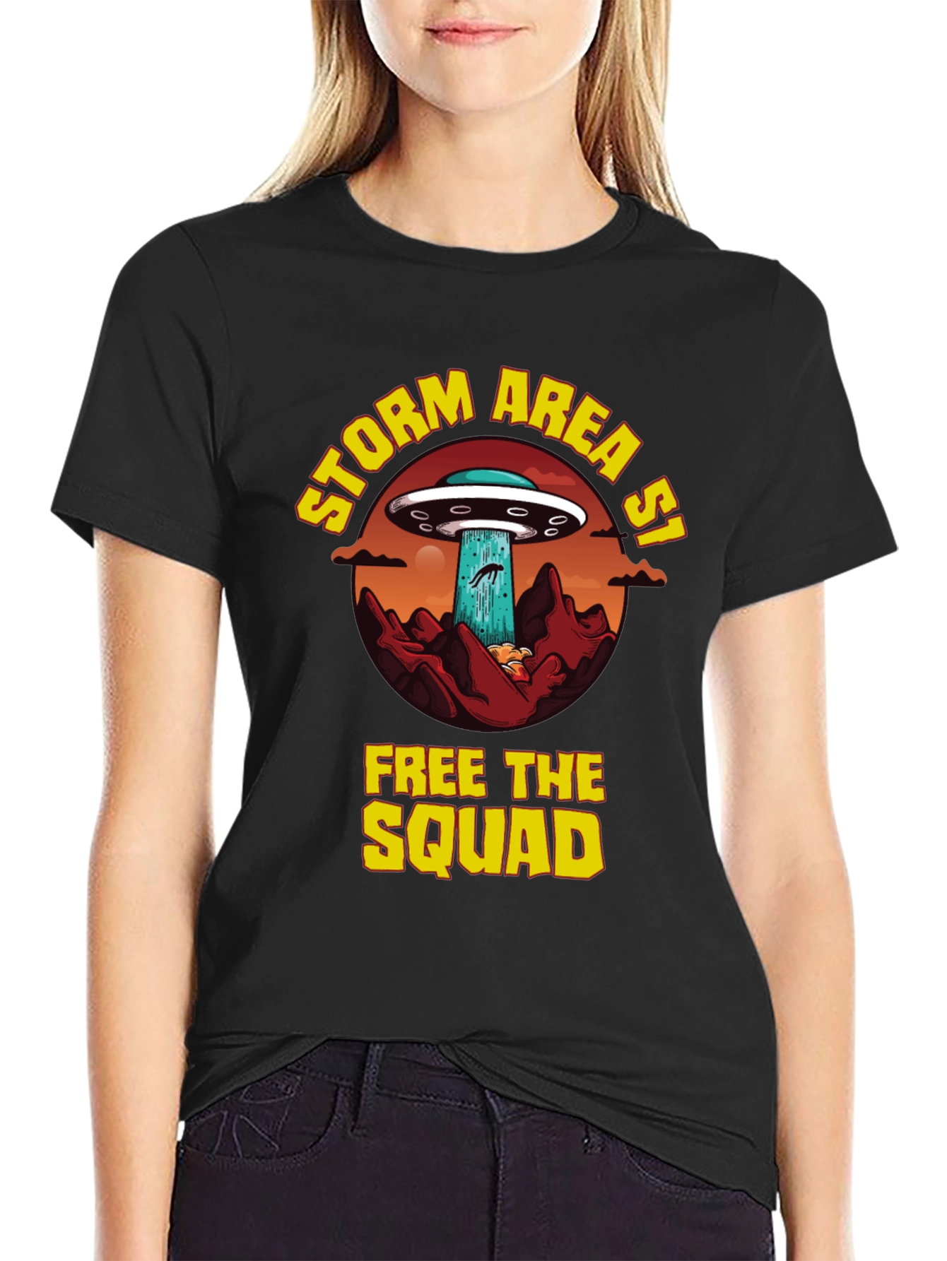 Storm Area 51 Alien UFO Graphic T-Shirt