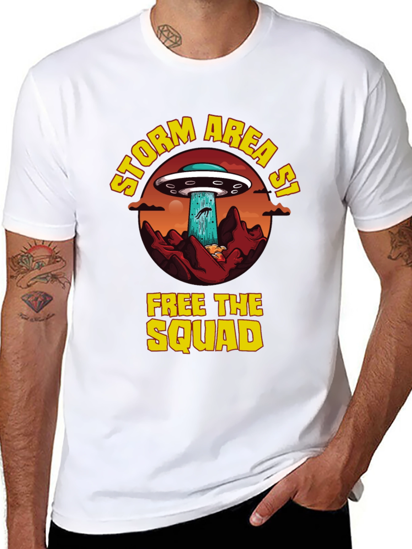 Storm Area 51 Alien UFO Graphic T-Shirt
