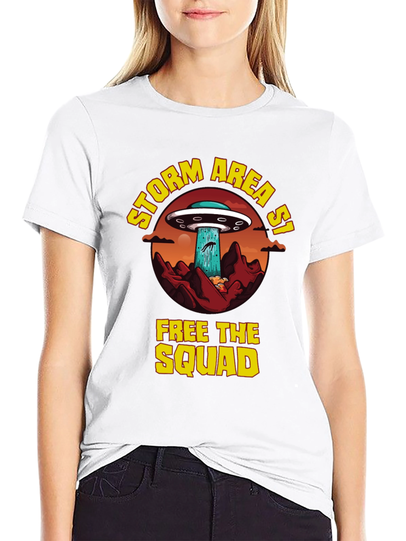 Storm Area 51 Alien UFO Graphic T-Shirt