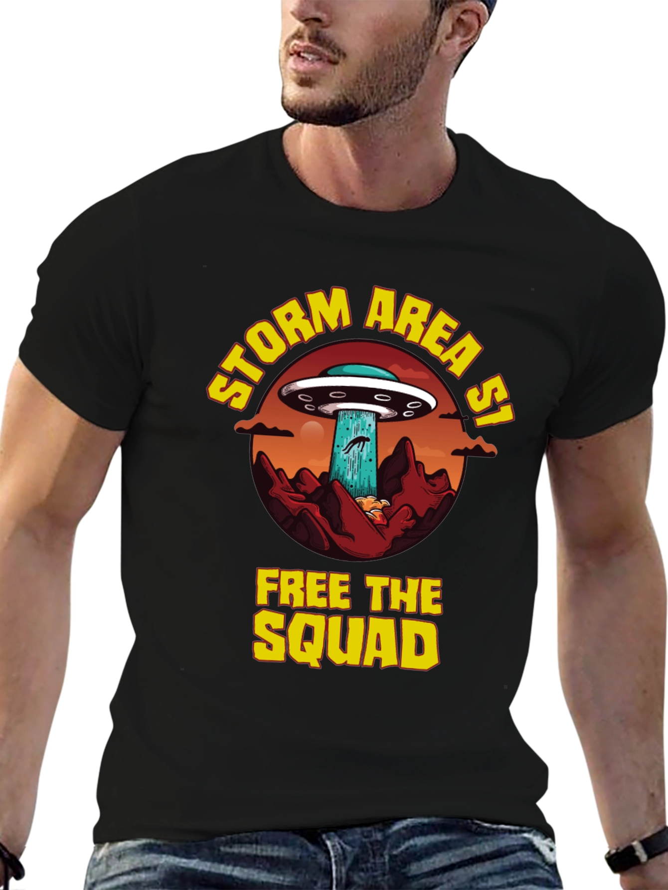 Storm Area 51 Alien UFO Graphic T-Shirt
