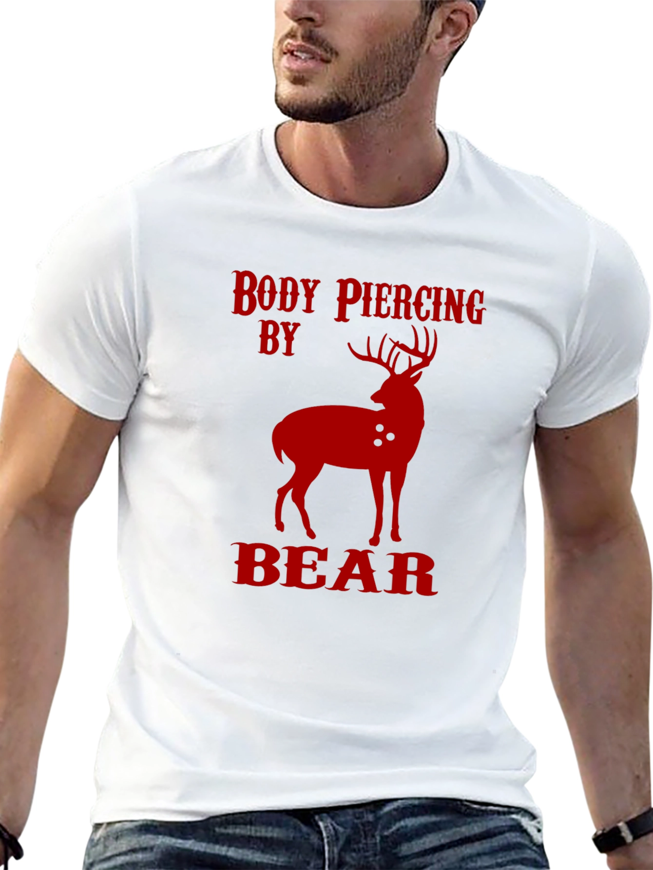 Body Piercing By Bear T-Shirt - Novelty Hunting Tee