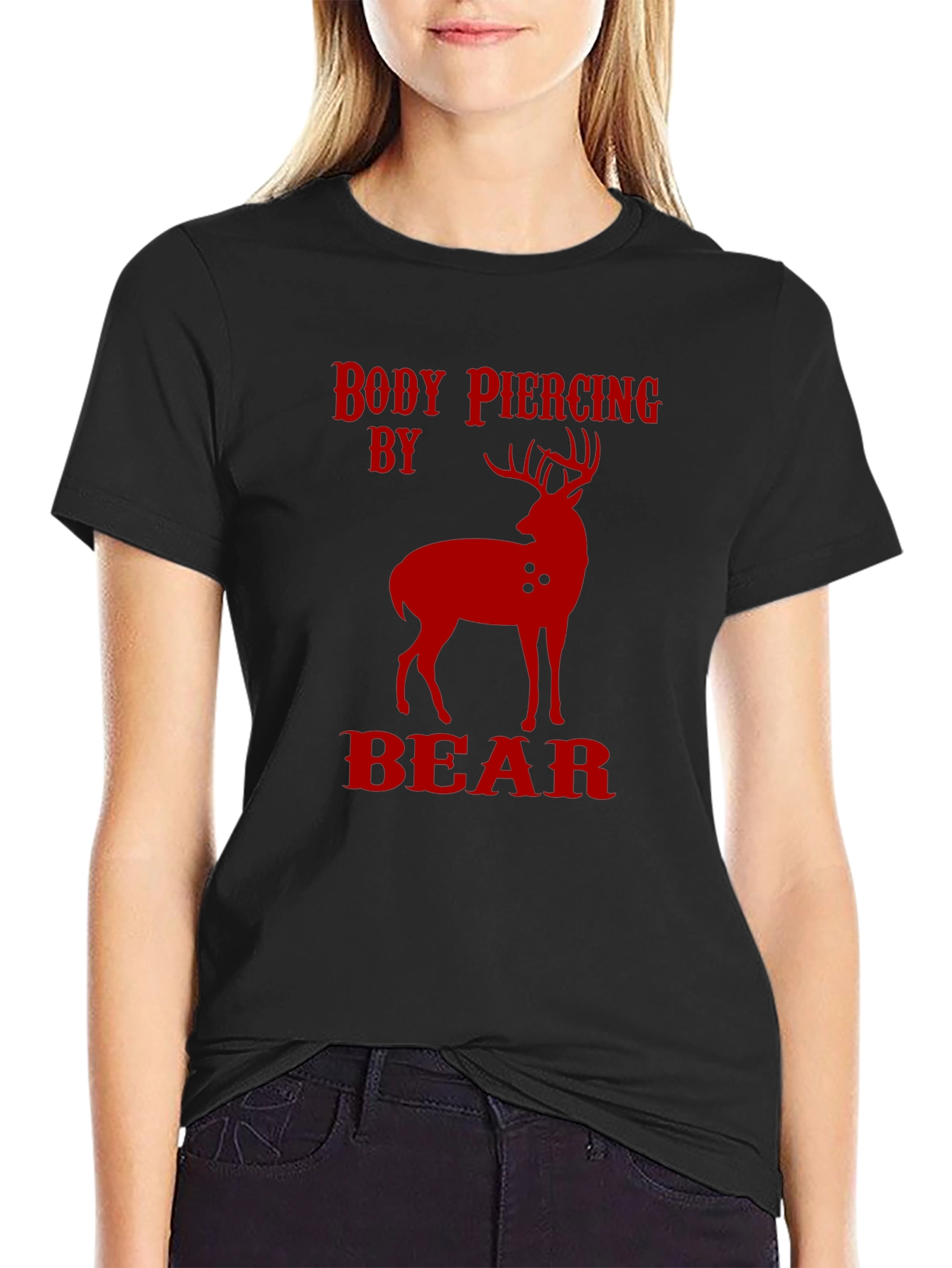 Body Piercing By Bear T-Shirt - Novelty Hunting Tee