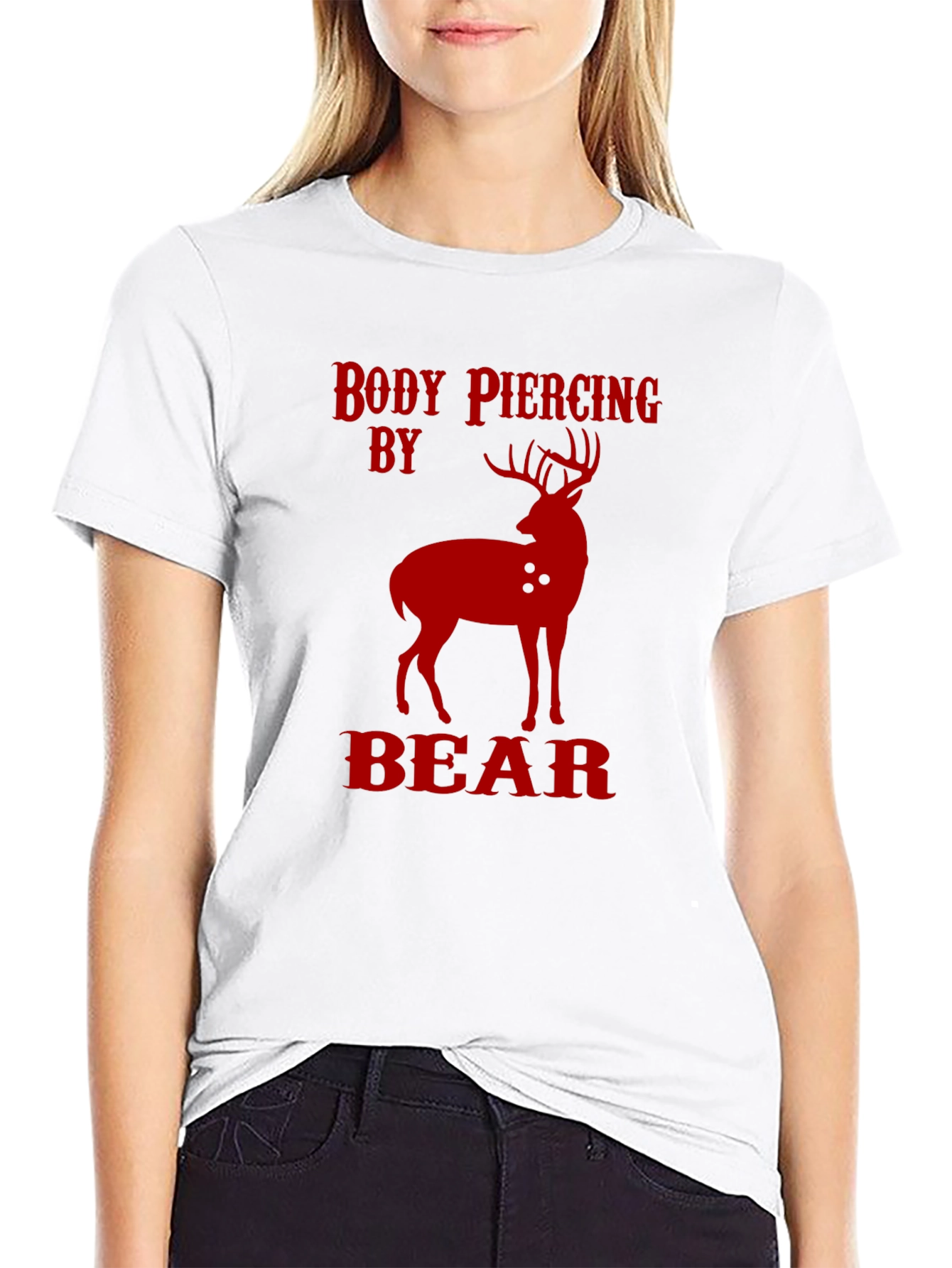 Body Piercing By Bear T-Shirt - Novelty Hunting Tee