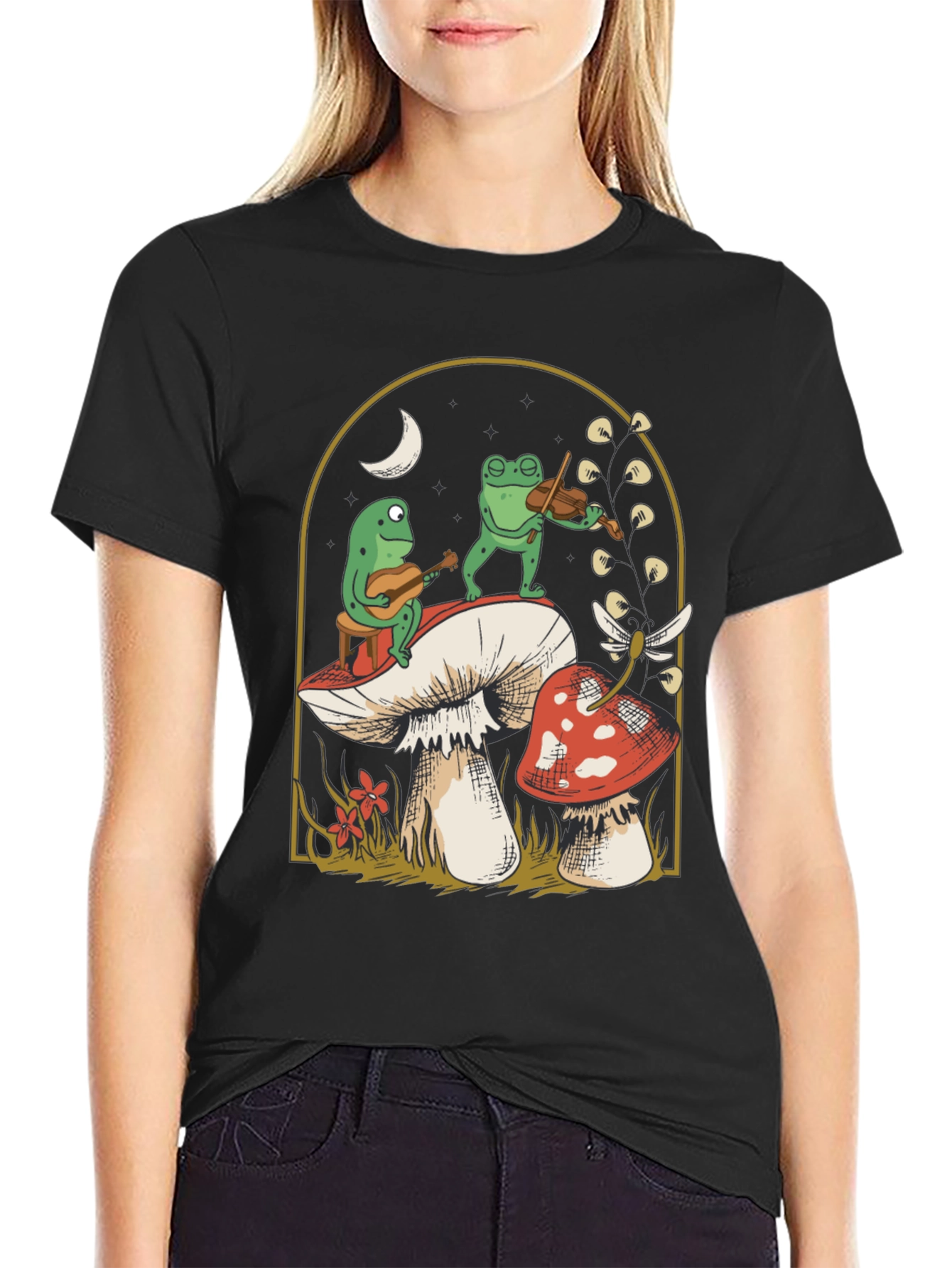 Frog Band Mushroom Graphic Tee