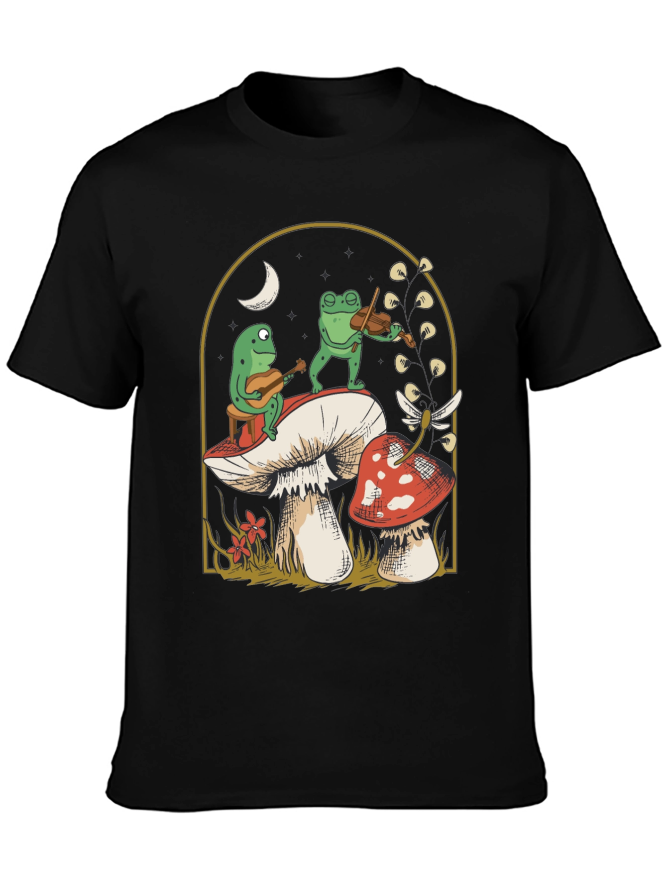 Frog Band Mushroom Graphic Tee