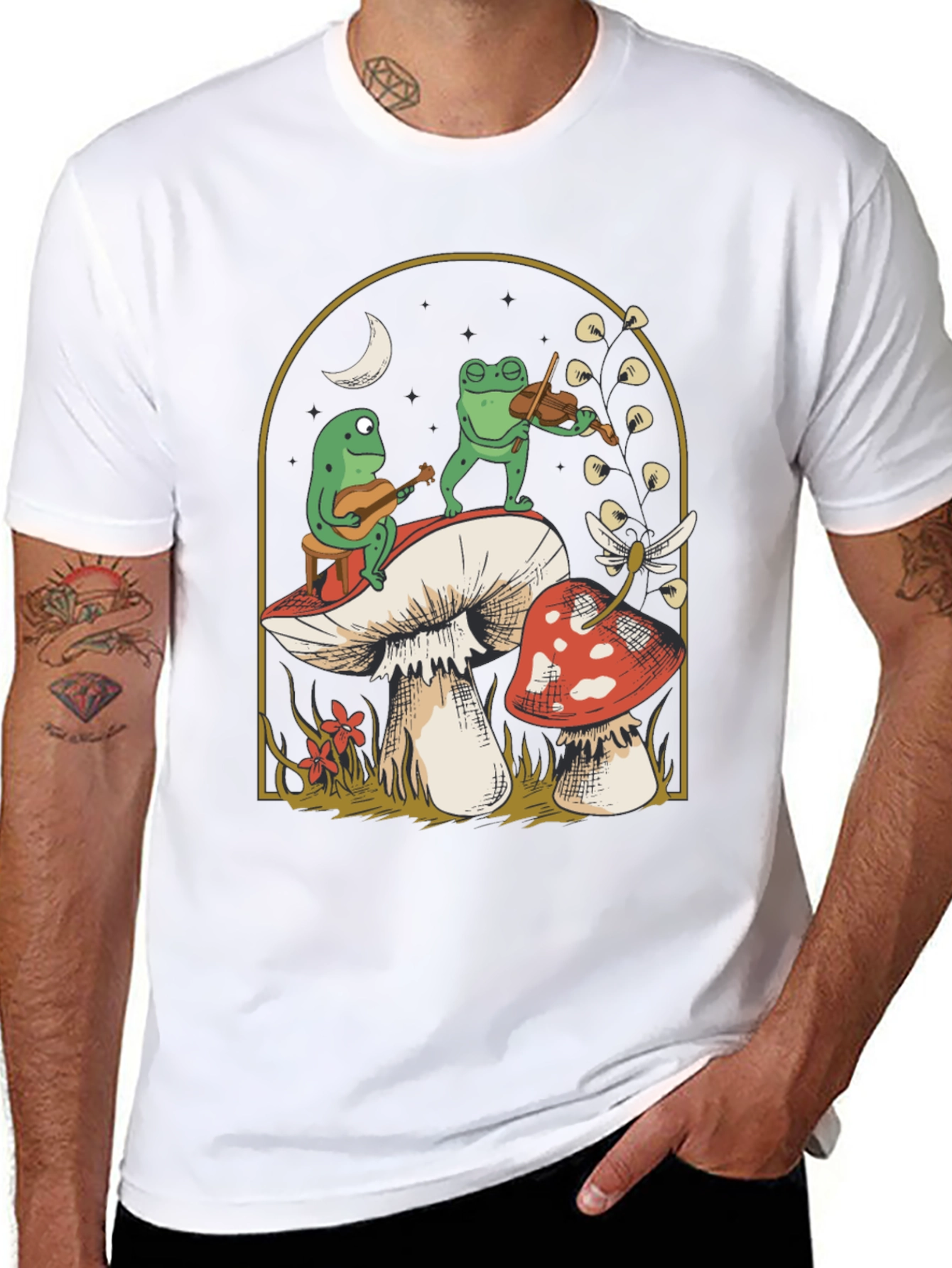 Frog Band Mushroom Graphic Tee