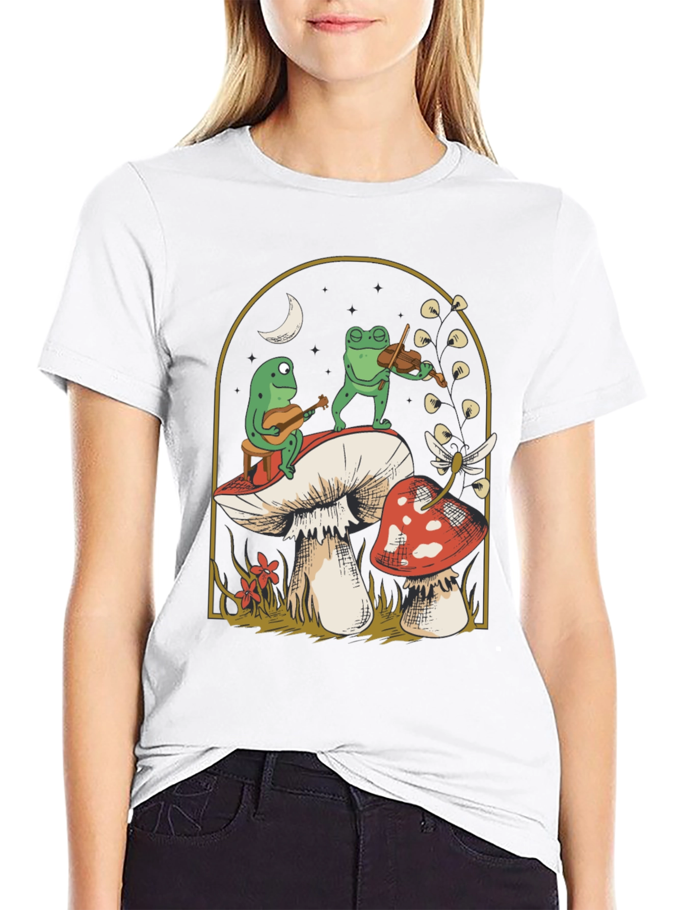 Frog Band Mushroom Graphic Tee