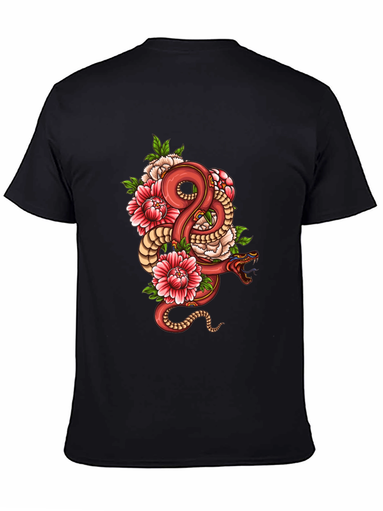 Snake & Flower Graphic Tee - Stylish Unisex Design