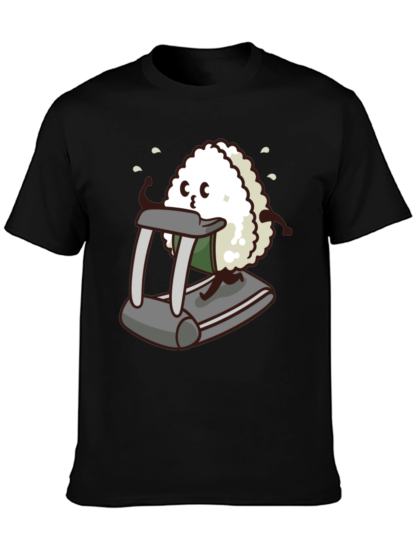 Funny Sushi Treadmill T-Shirt - Black