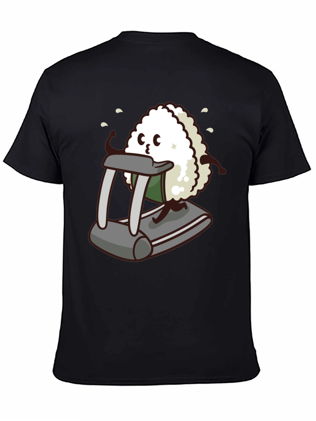 Funny Sushi Treadmill T-Shirt - Black