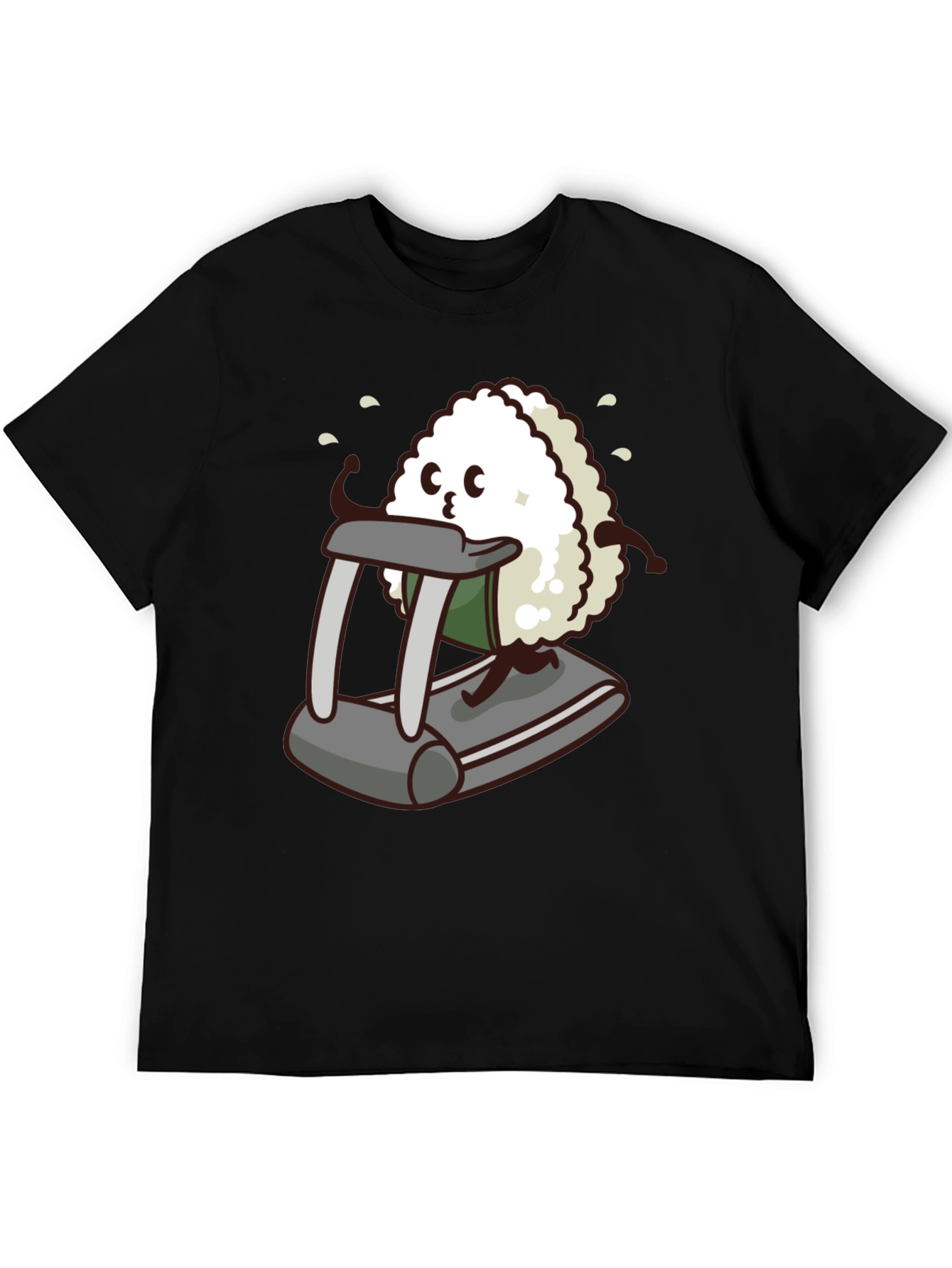 Funny Sushi Treadmill T-Shirt - Black