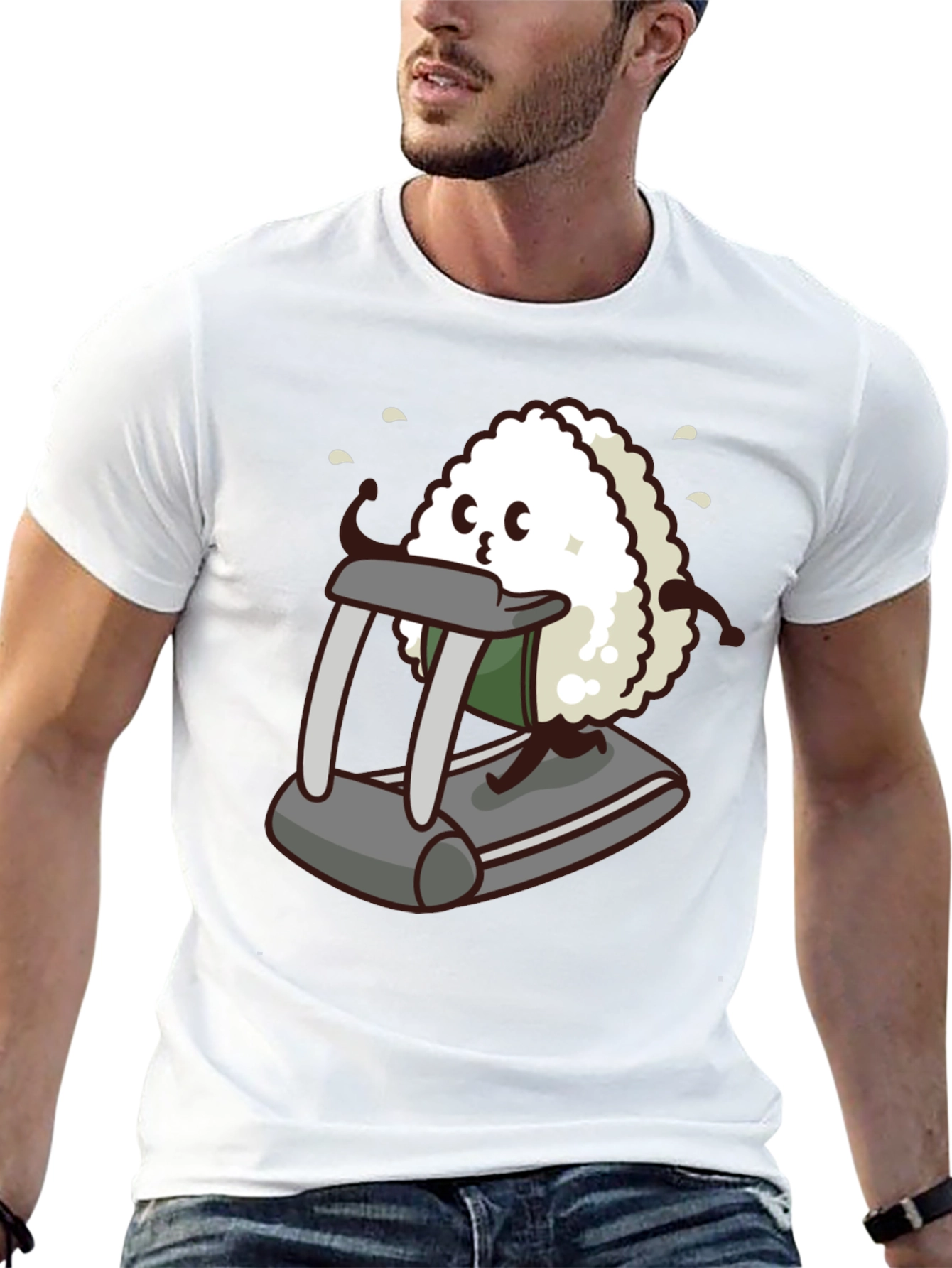 Funny Sushi Treadmill T-Shirt - Black