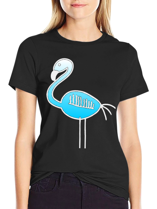 Flamingo Skeleton Black T-Shirt