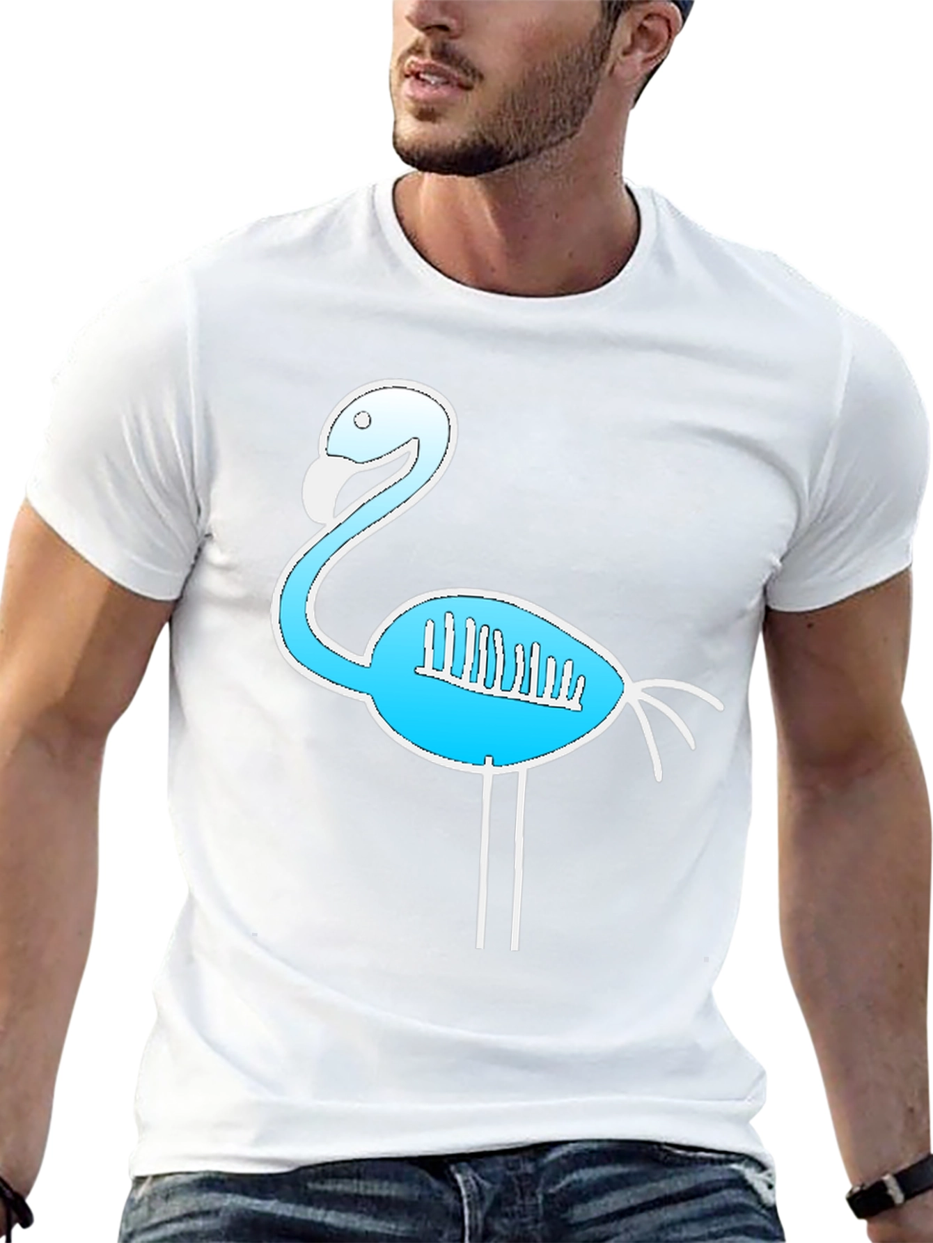 Flamingo Skeleton Black T-Shirt